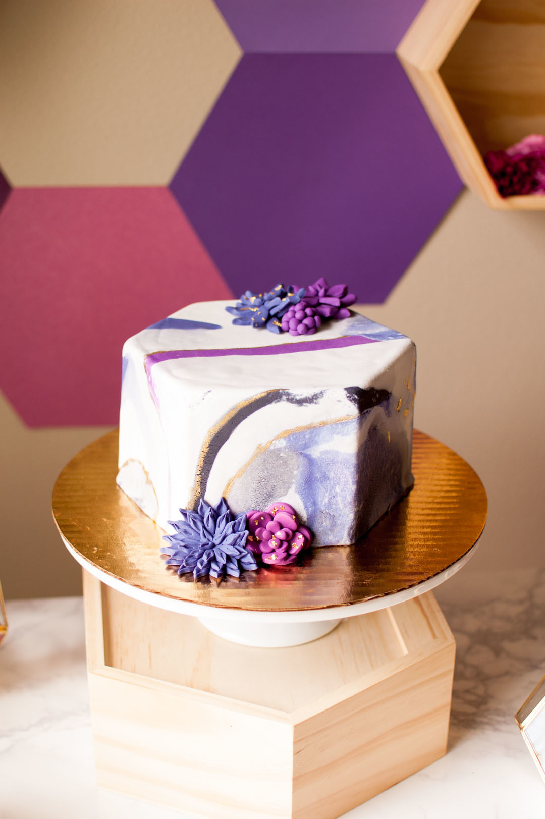 Looking for a chic Bridal Shower Theme? Check out our Purple Geometric Terrarium Bridal Shower with the help of Oriental Trading.