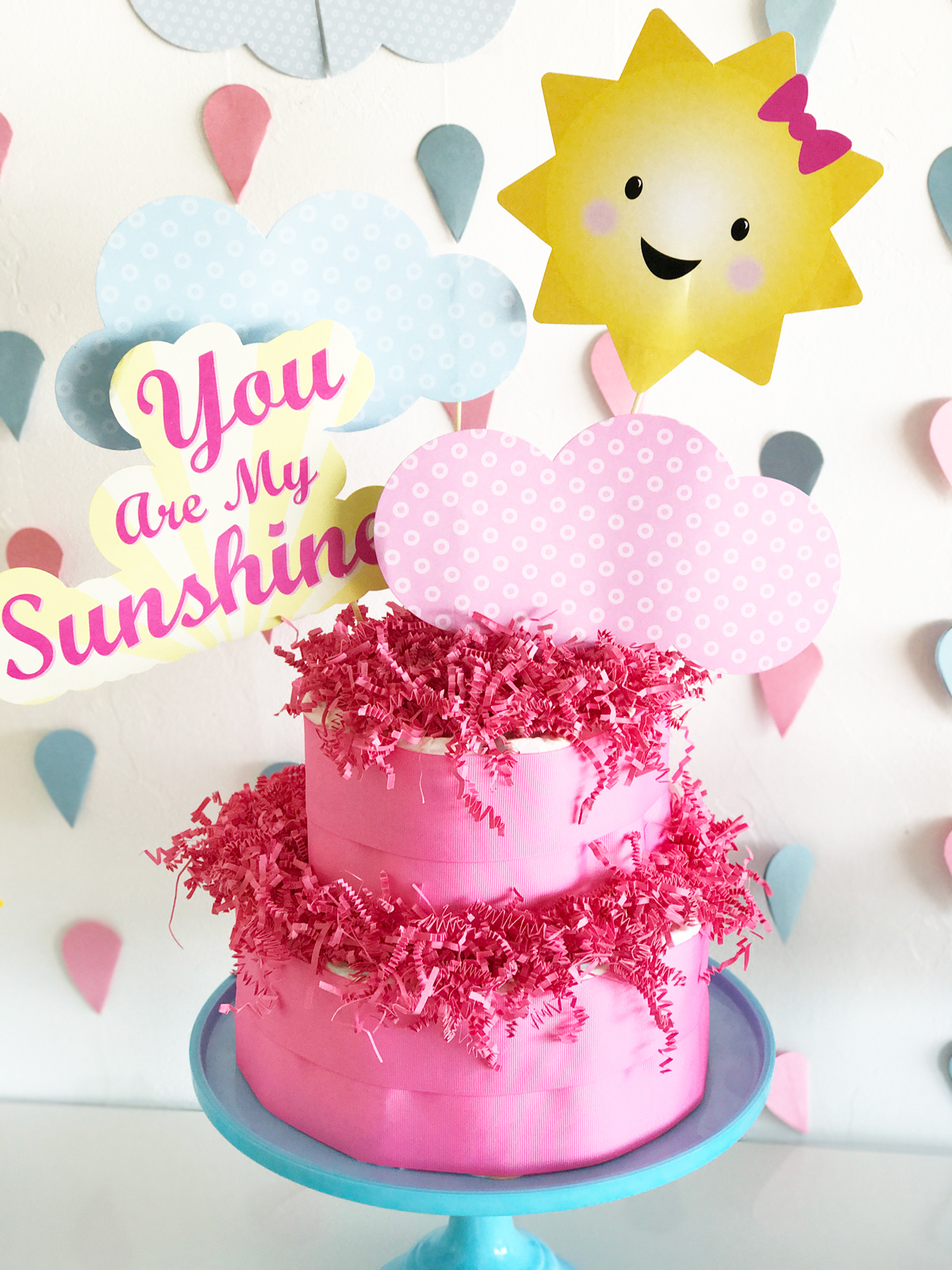 you are my sunshine diaper cake
