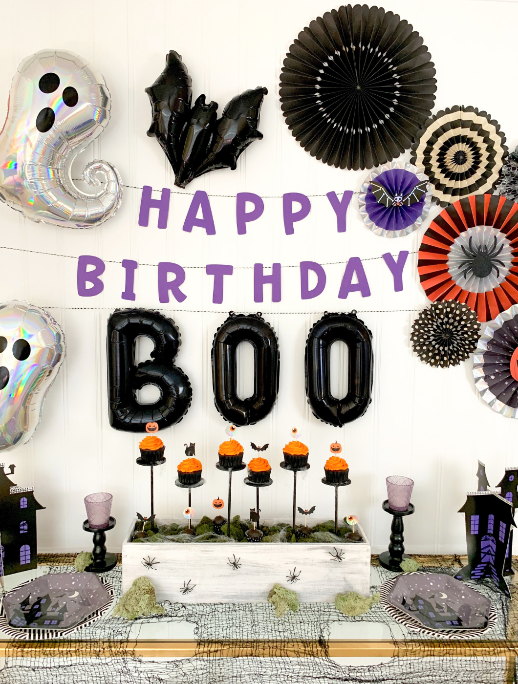 Halloween Theme Happy Birthday Party Trick Or Treat Decorations Foil ...