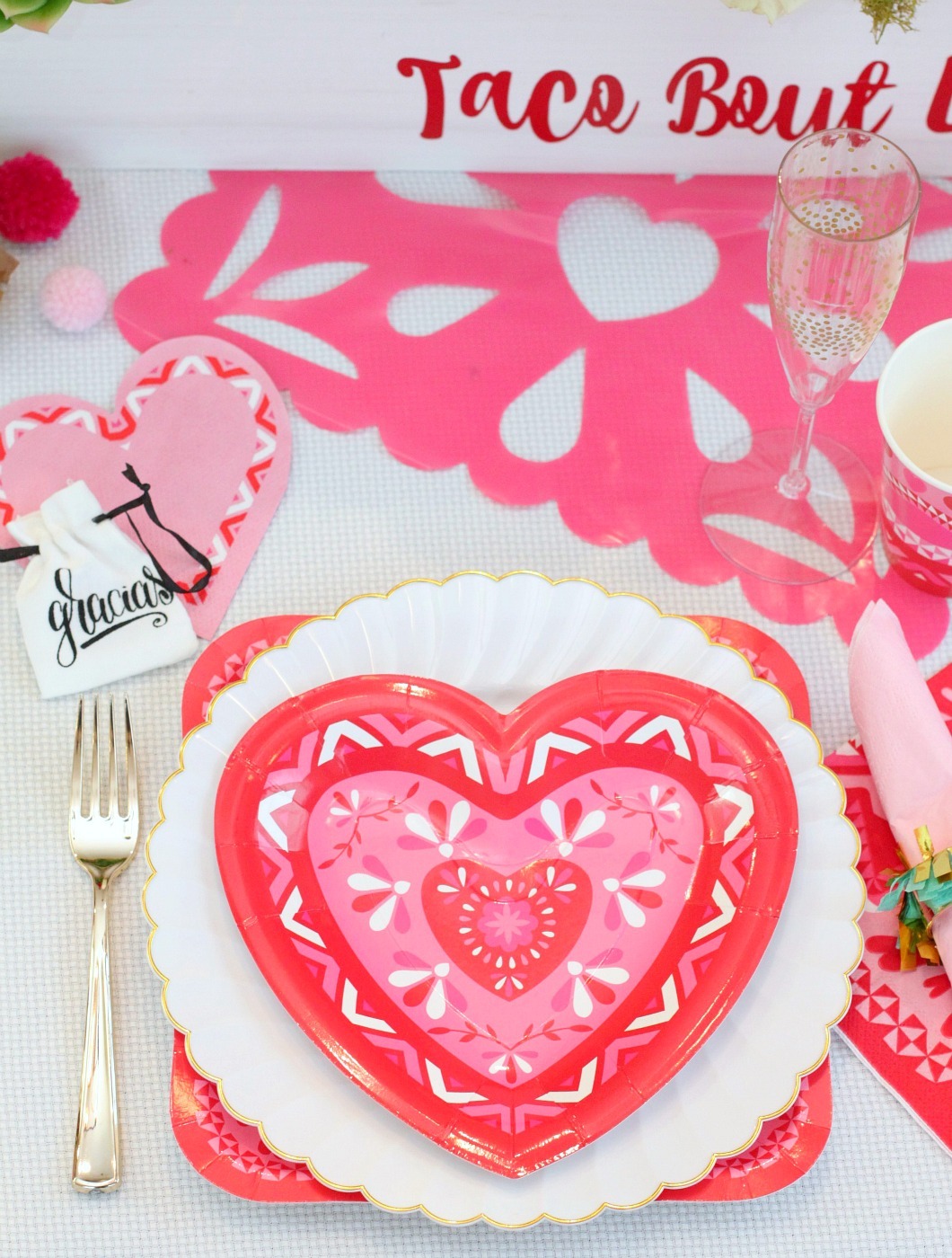 Valentine's Day Fiesta Table Setting