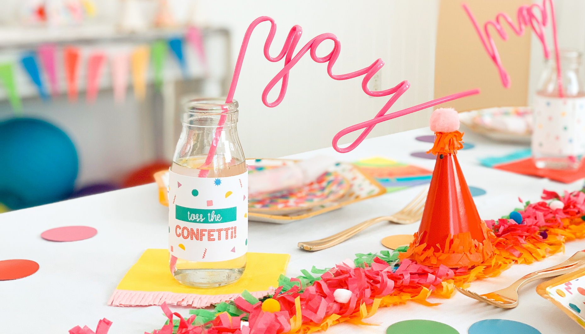 Toss the confetti, the cutest party for kiddos is here! This confetti filled fete is great for any age, and it includes free confetti printables!
