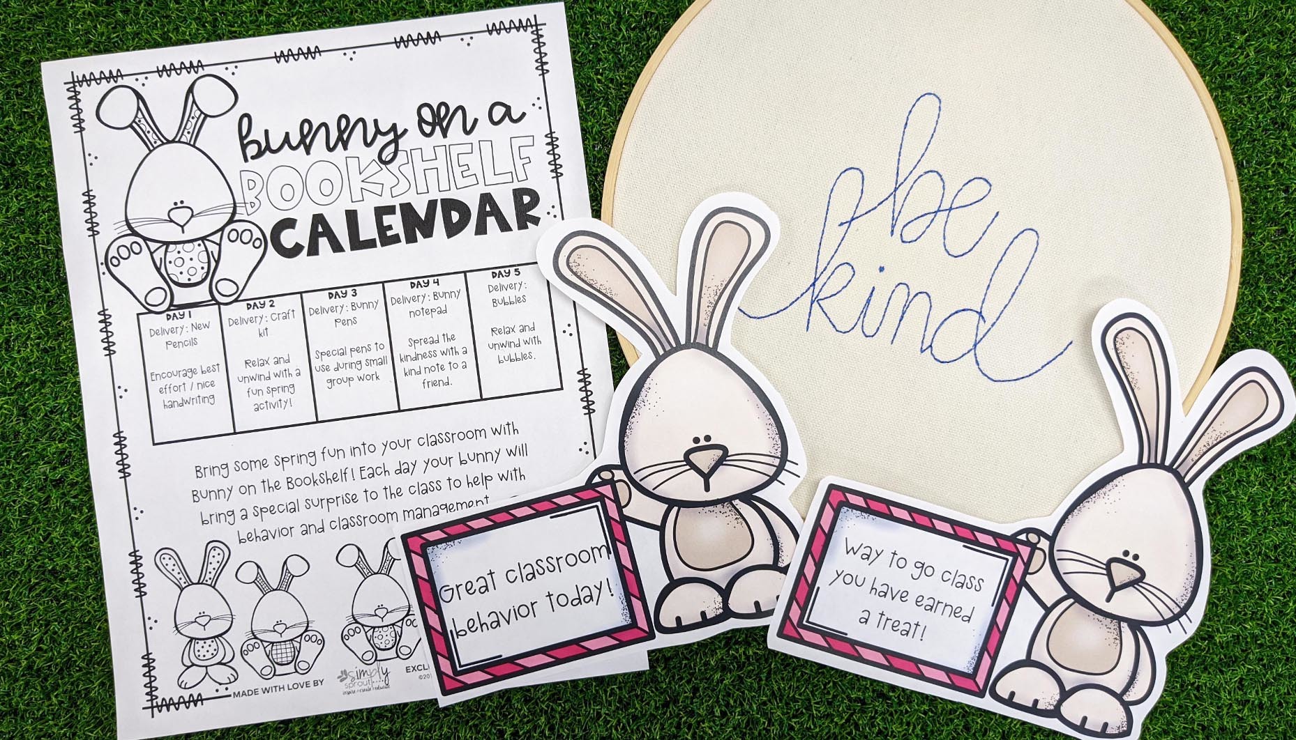 Bunny on a Bookshelf Behavior management ideas for the classroom FREE printables