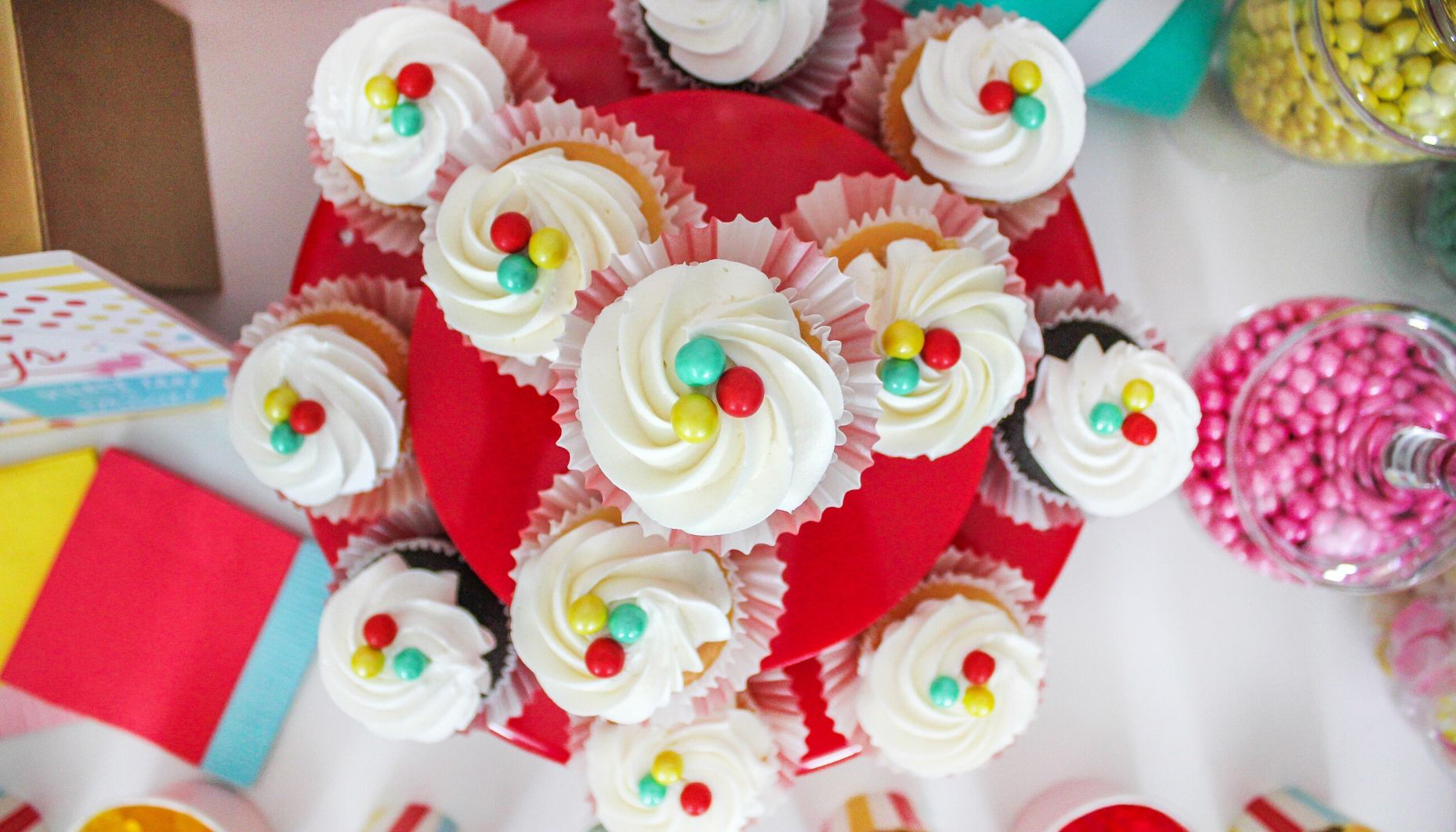 top down view of cupcakes