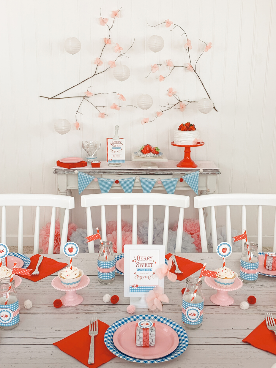 Strawberry Baby Shower Decorations for Girls, A Berry Sweet Baby
