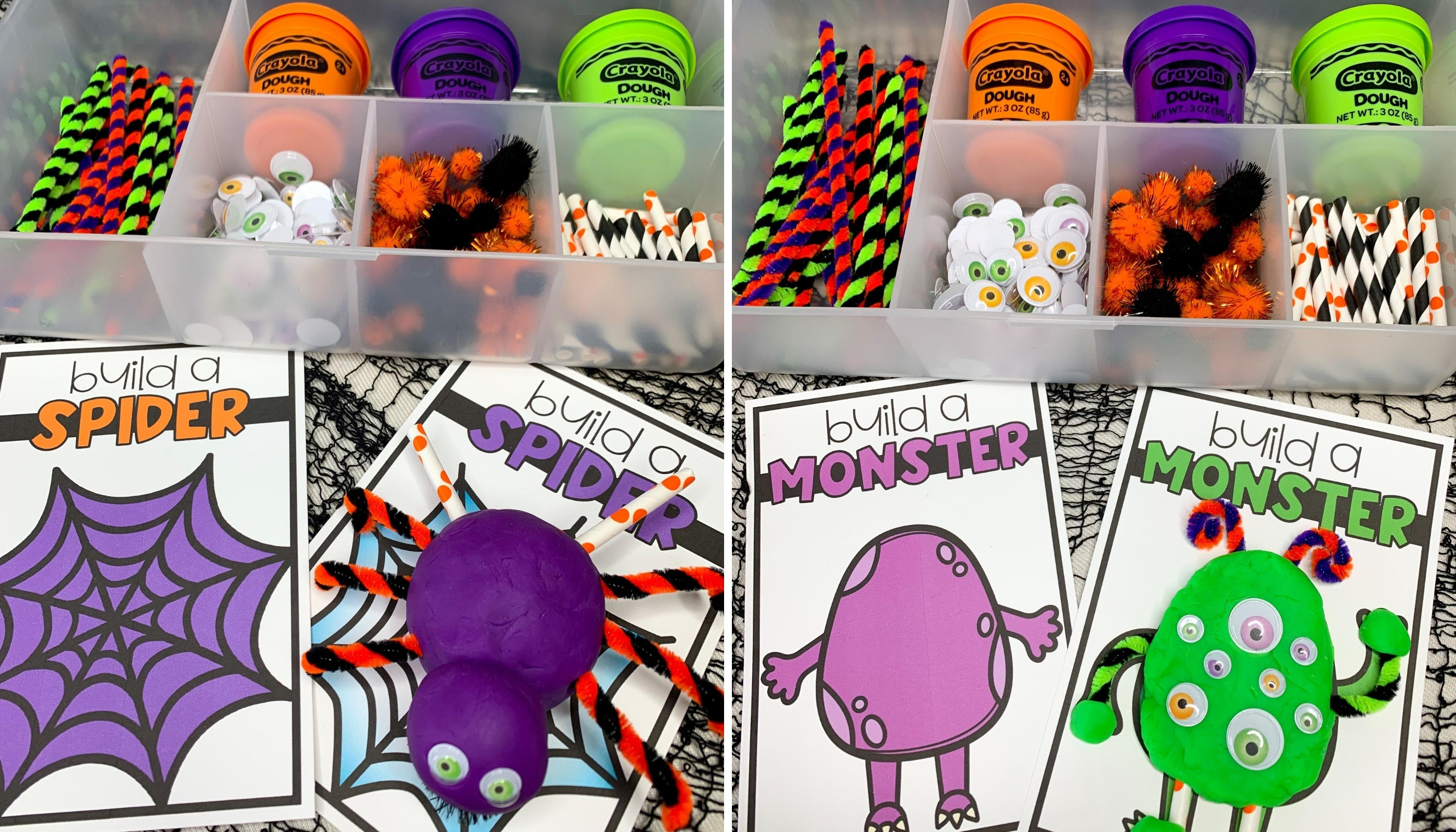 Halloween Spider Play Dough - Play and Learn Every Day