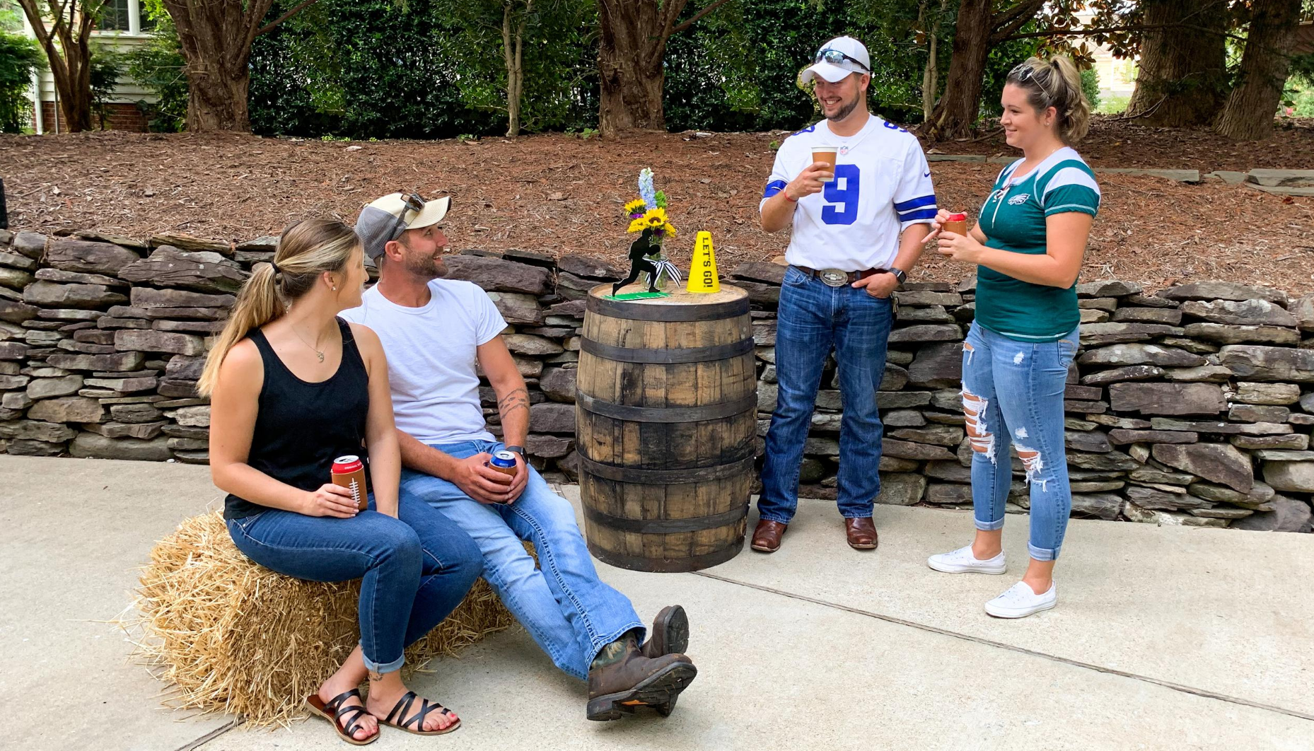 Just because live games may not be happening right now doesn't mean we can't still have a little football fun! Create a tailgate celebration in your own driveway with your closest friends or family!