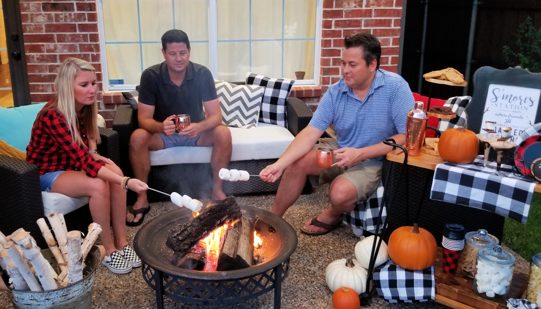 Roasting S'mores with Friends