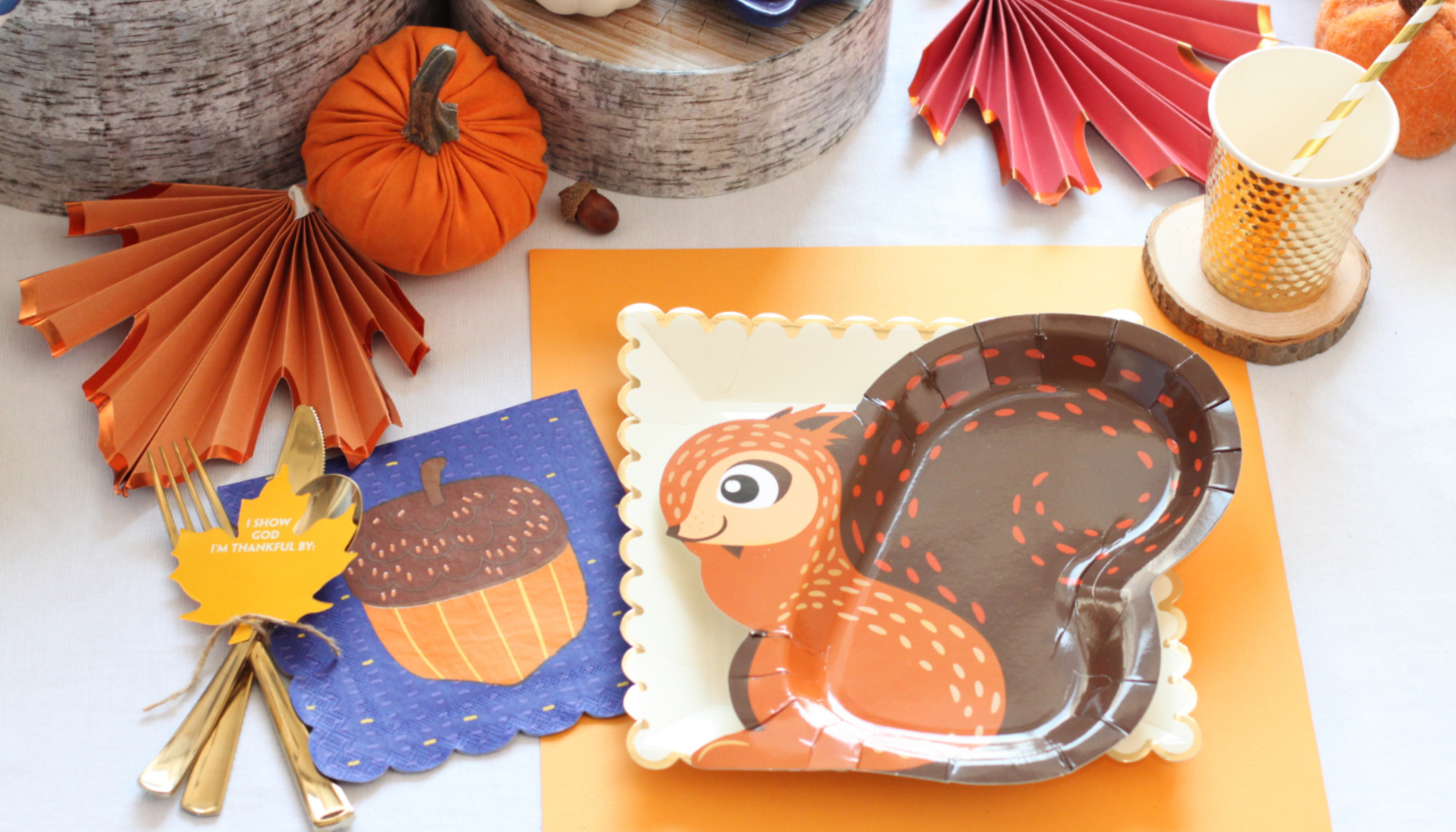 Woodland Thanksgiving Paper Plates