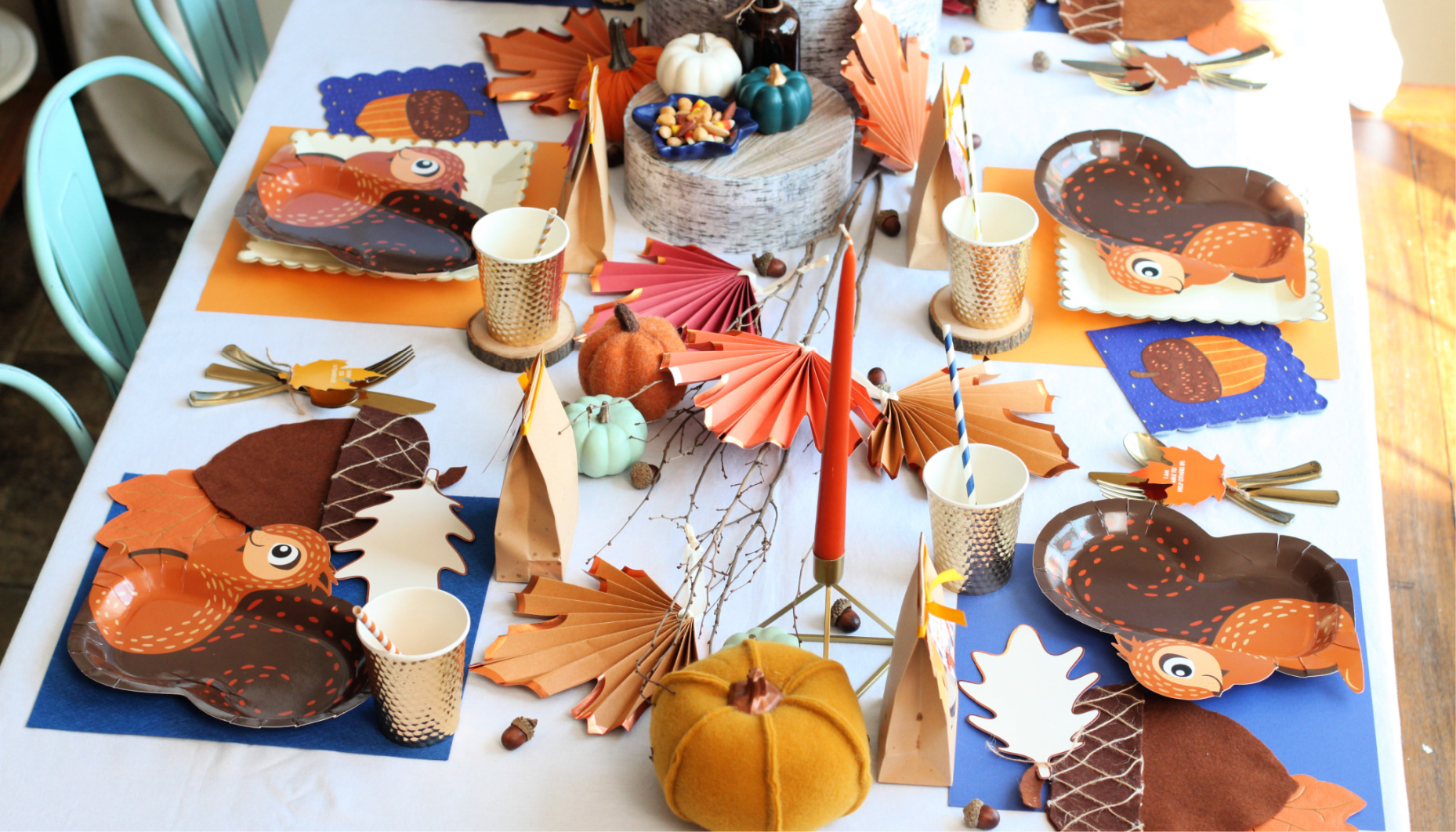 Nuts About Thanksgiving Kids' Table | Fun365