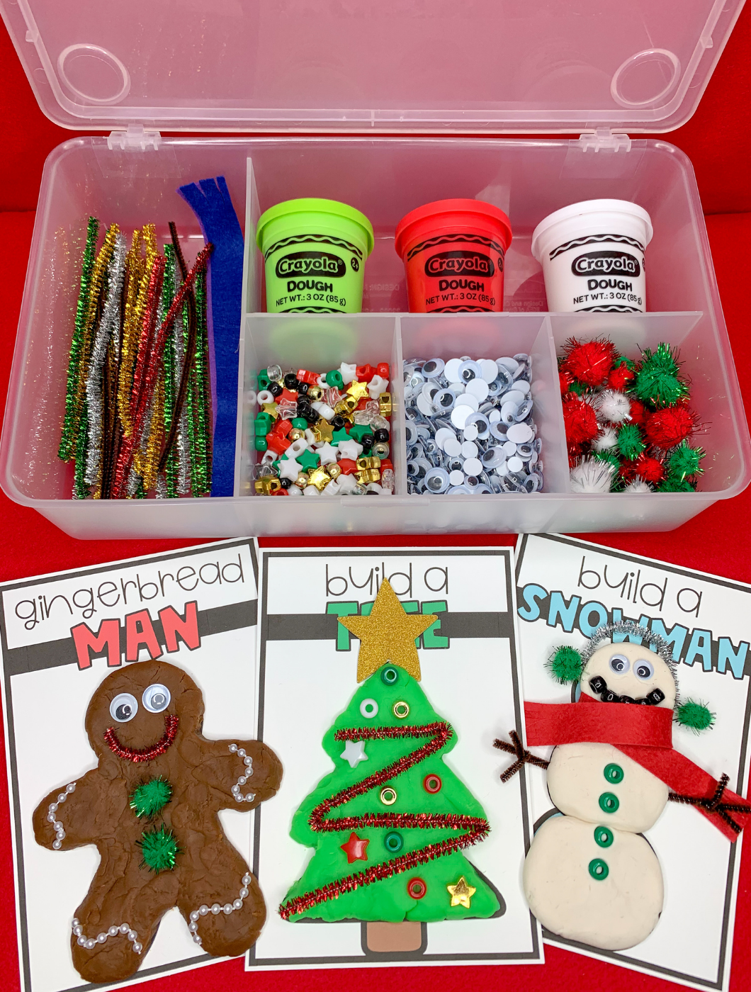 Holiday Gift Stocking Stuffer Play Dough kit PlayDough Sensory box Just The Stuff