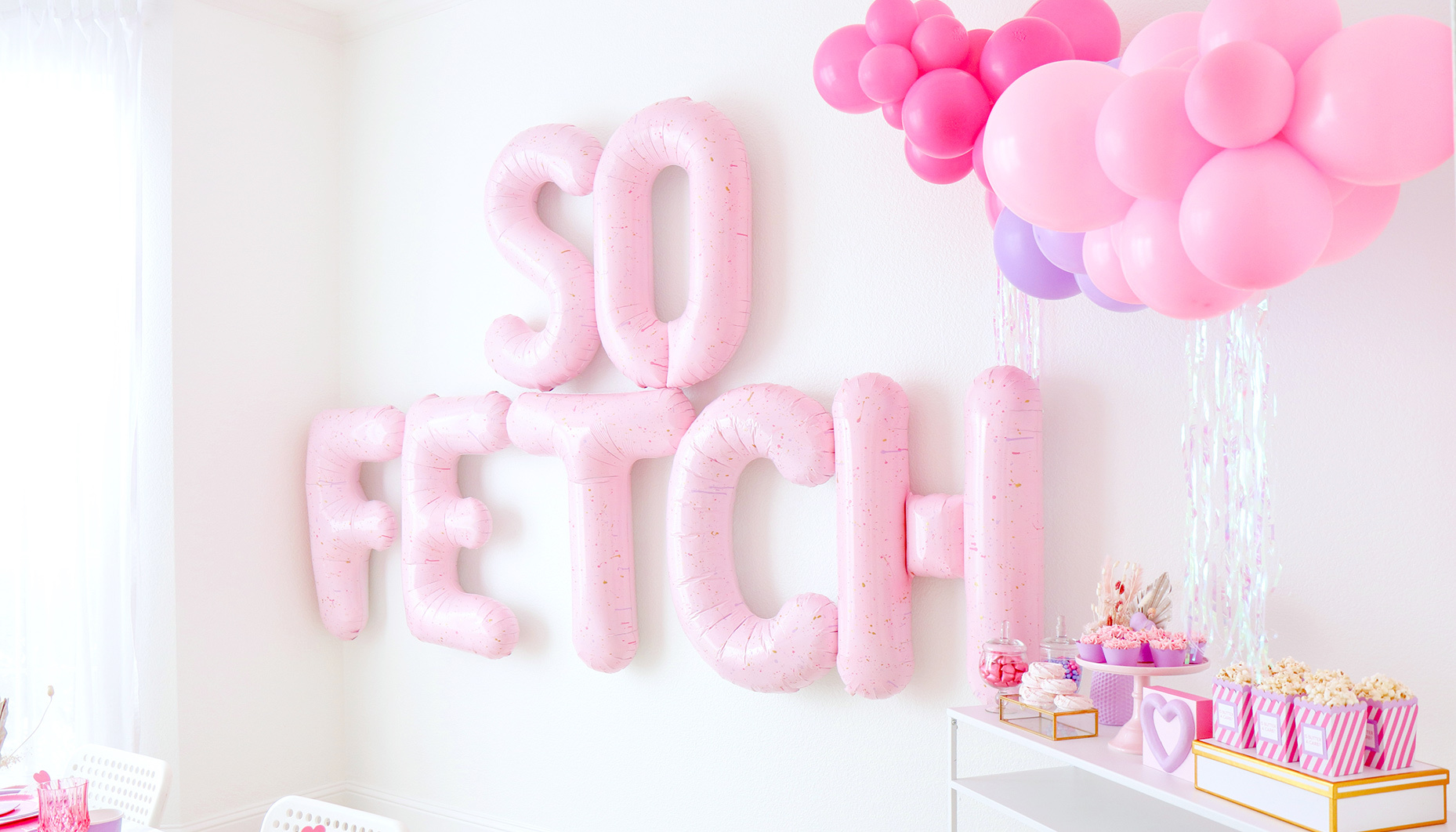 Mean Girls Theme Birthday Party Decorations, Mean Girls Party Supply Set  for Kids with 1 Happy Birthday Banner, 12 Cupcake Toppers,18 Balloons for