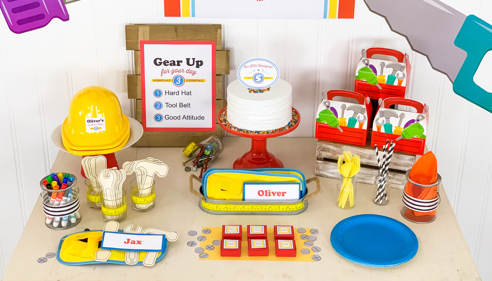 handyman construction party Your little one can build some fun birthday memories with the creative ideas in this adorable Handyman Construction Party!