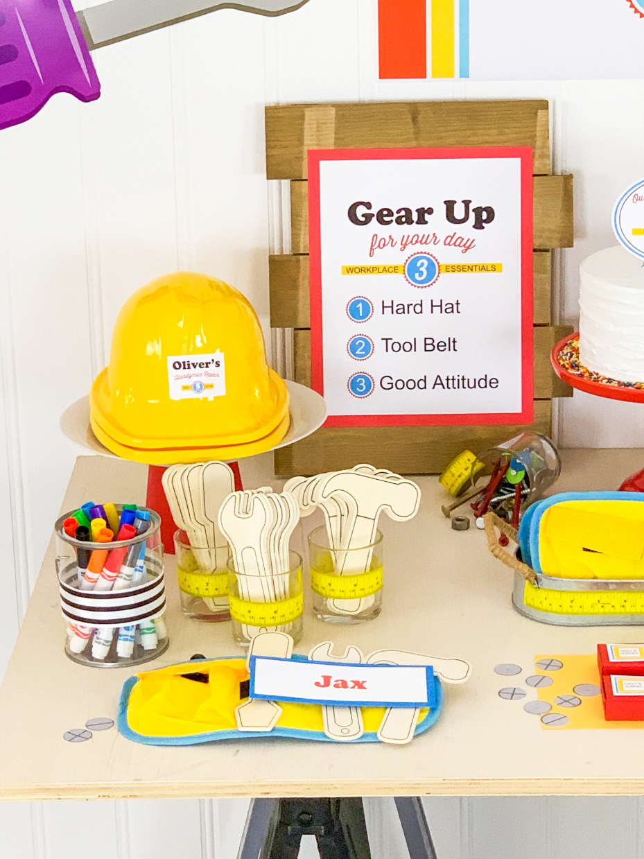handyman construction party Your little one can build some fun birthday memories with the creative ideas in this adorable Handyman Construction Party!