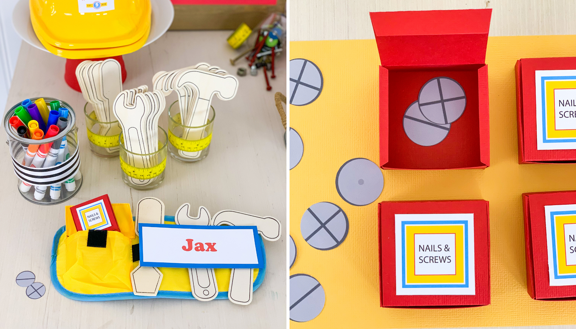 construction party diy tool belts Your little one can build some fun birthday memories with the creative ideas in this adorable Handyman Construction Party!