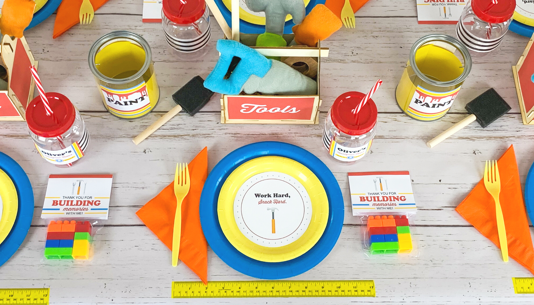 handyman construction party Your little one can build some fun birthday memories with the creative ideas in this adorable Handyman Construction Party!