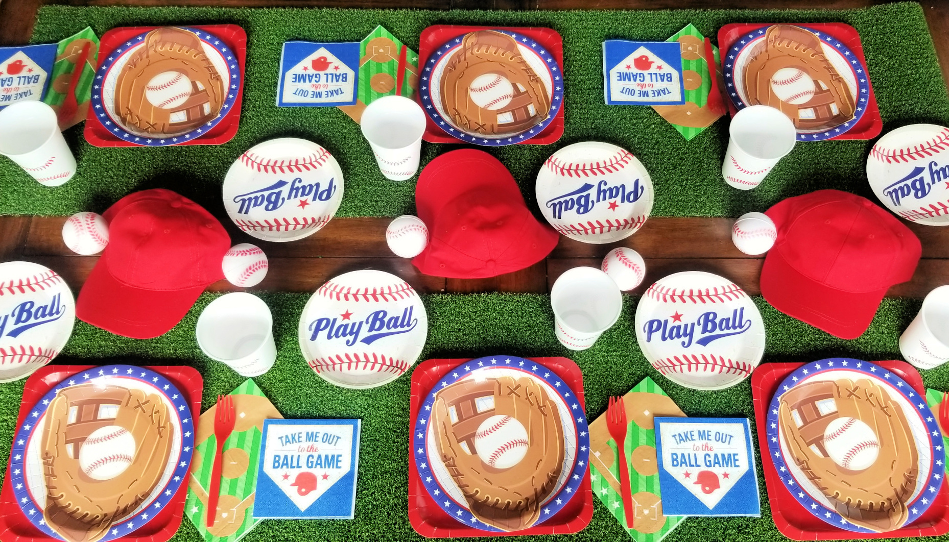Baseball Party Table Setting