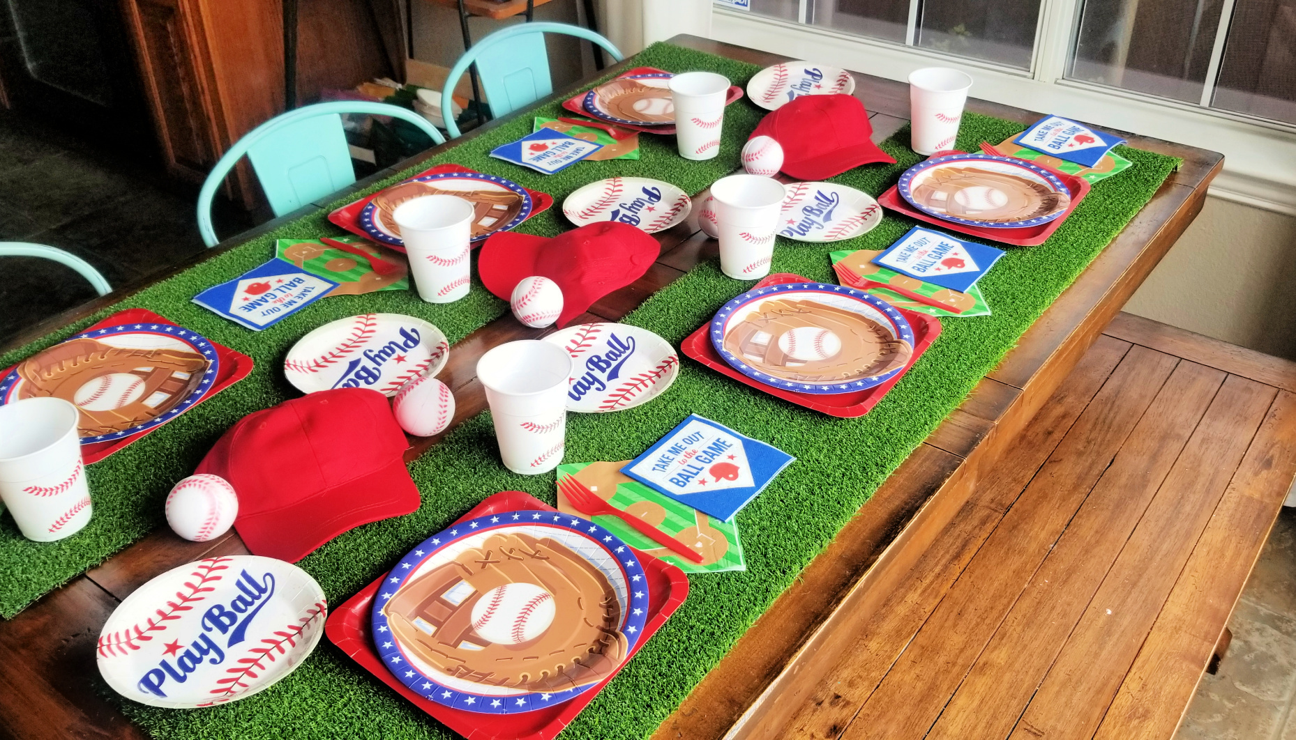 Baseball Baby Shower Table Setting