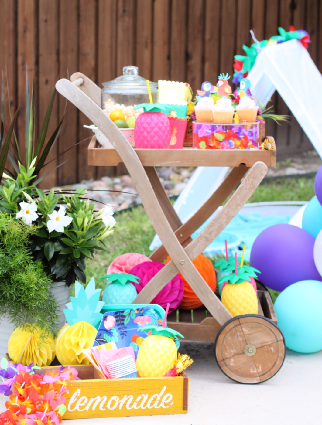 Tropical Luau Bar Cart