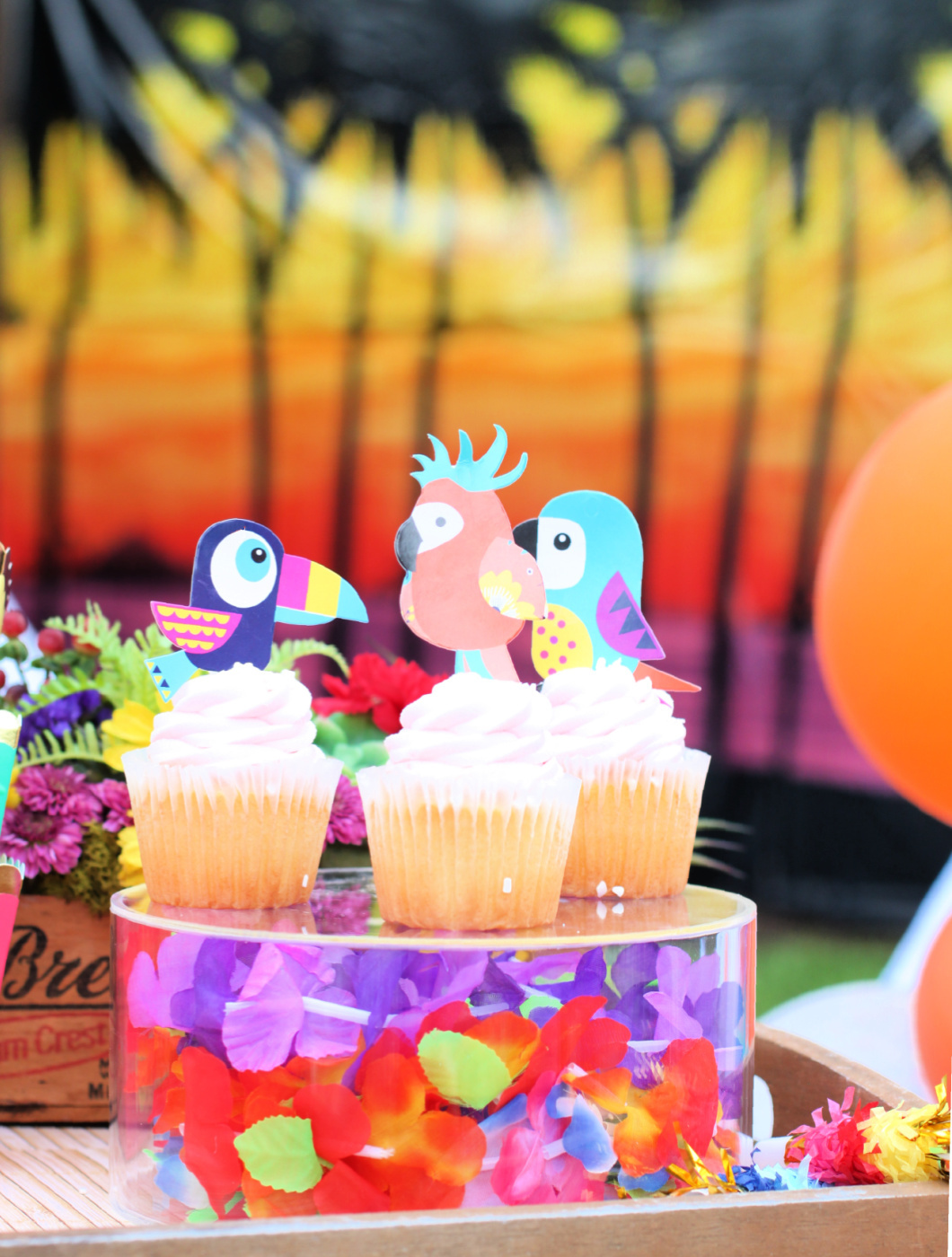 Tropical Bird Cupcake Toppers