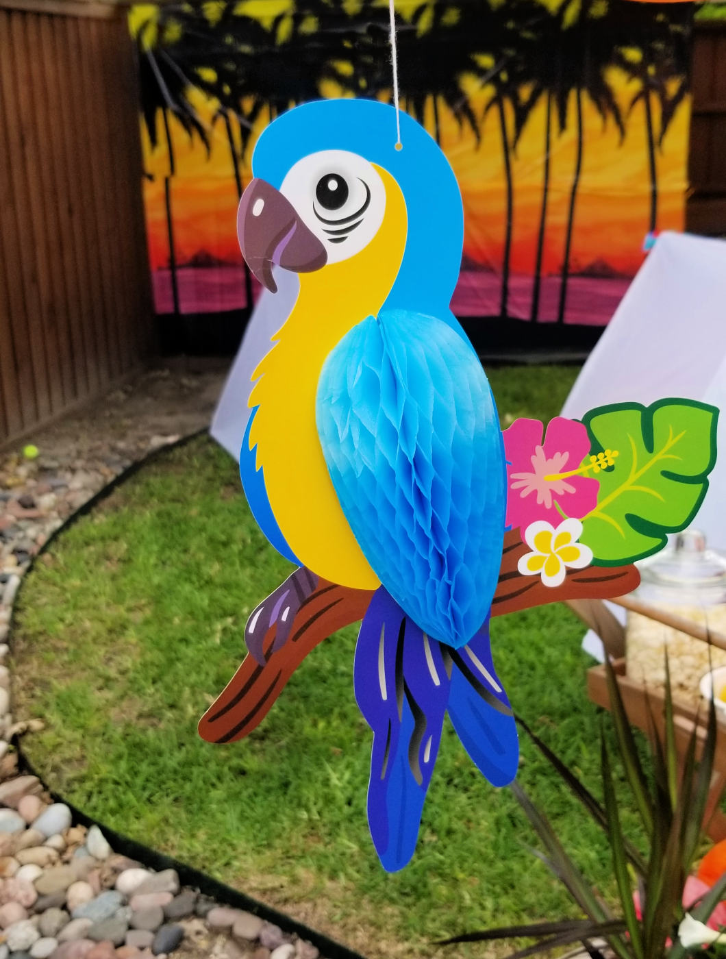 Hanging Parrot Luau Decoration