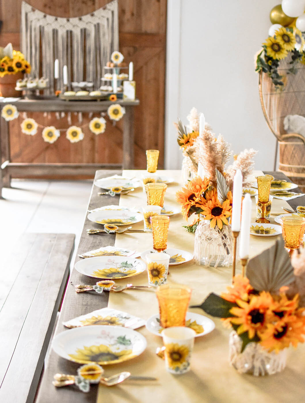 Bohemian Sunflower Boho Bridal Shower Ideas