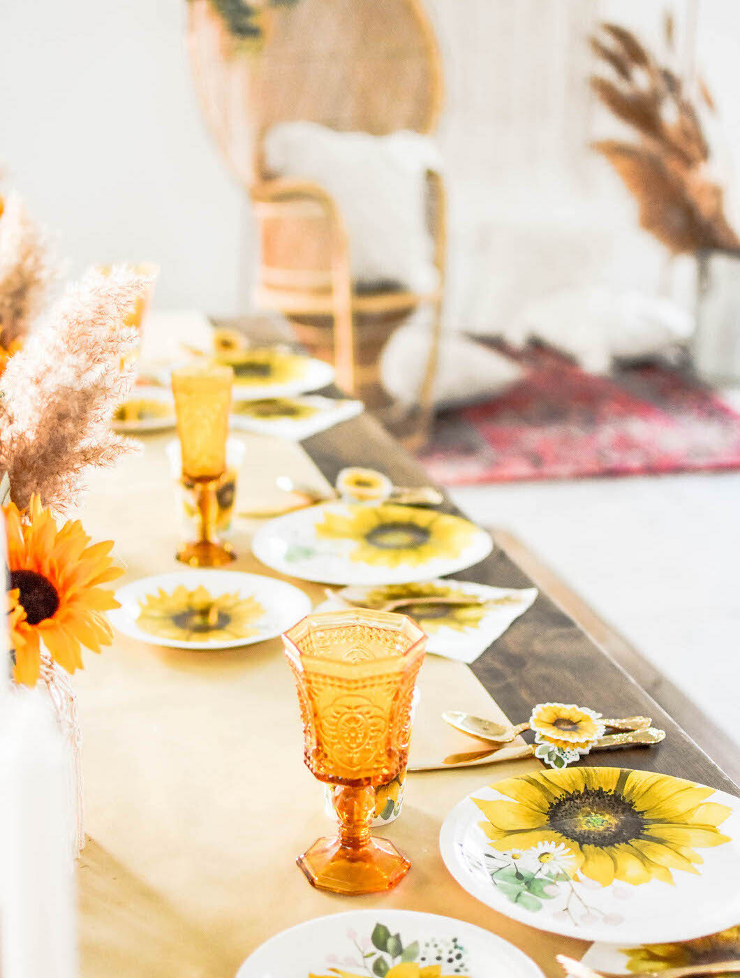 Bohemian Sunflower Boho Bridal Shower Ideas