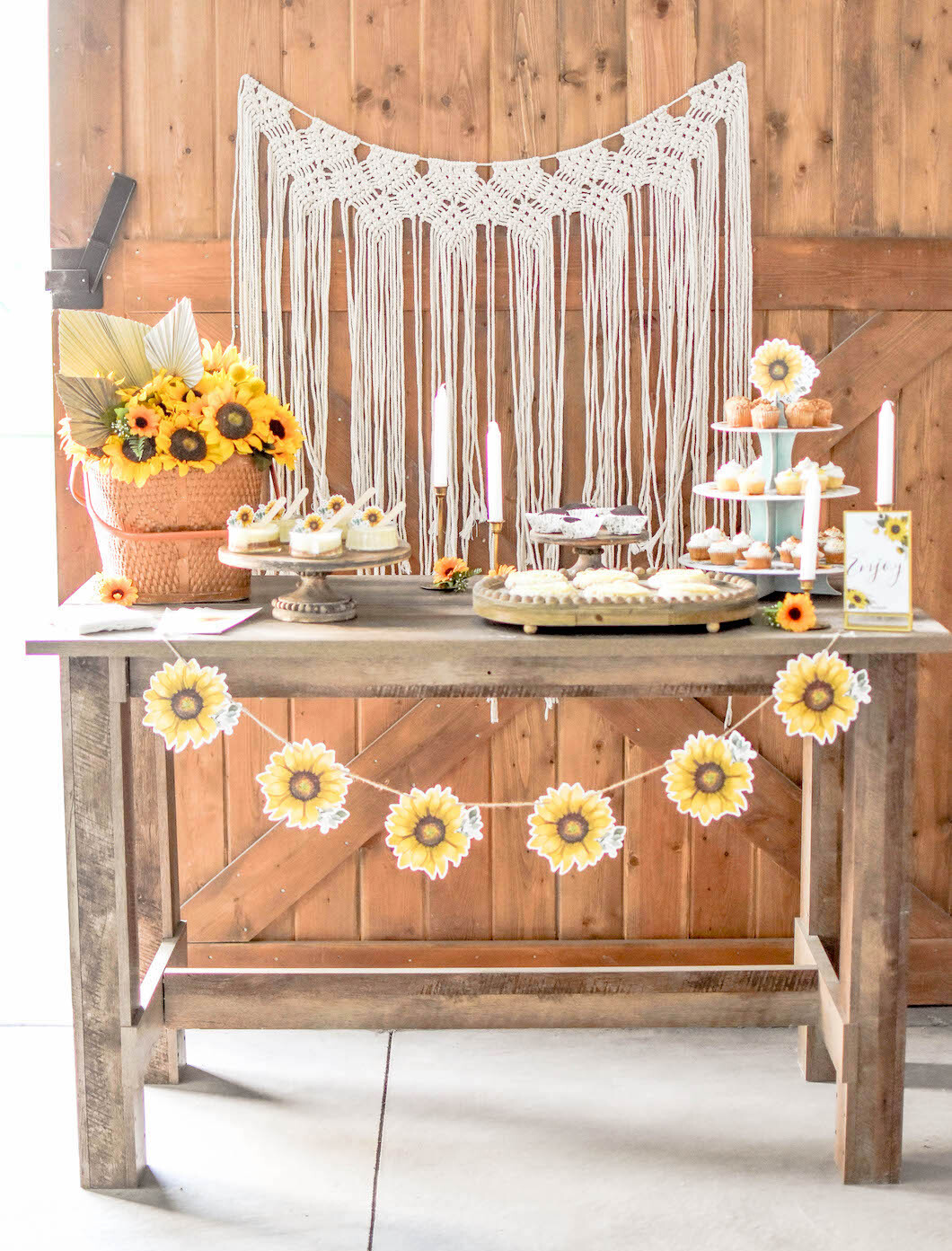 Bohemian Sunflower Boho Bridal Shower Ideas