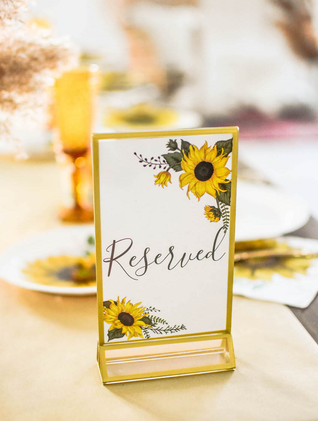 reserved sign boho sunflower bridal shower
