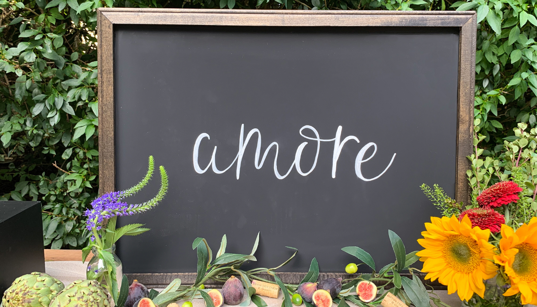 Create an authentic Italian vibe at your bridal shower with a handwritten 