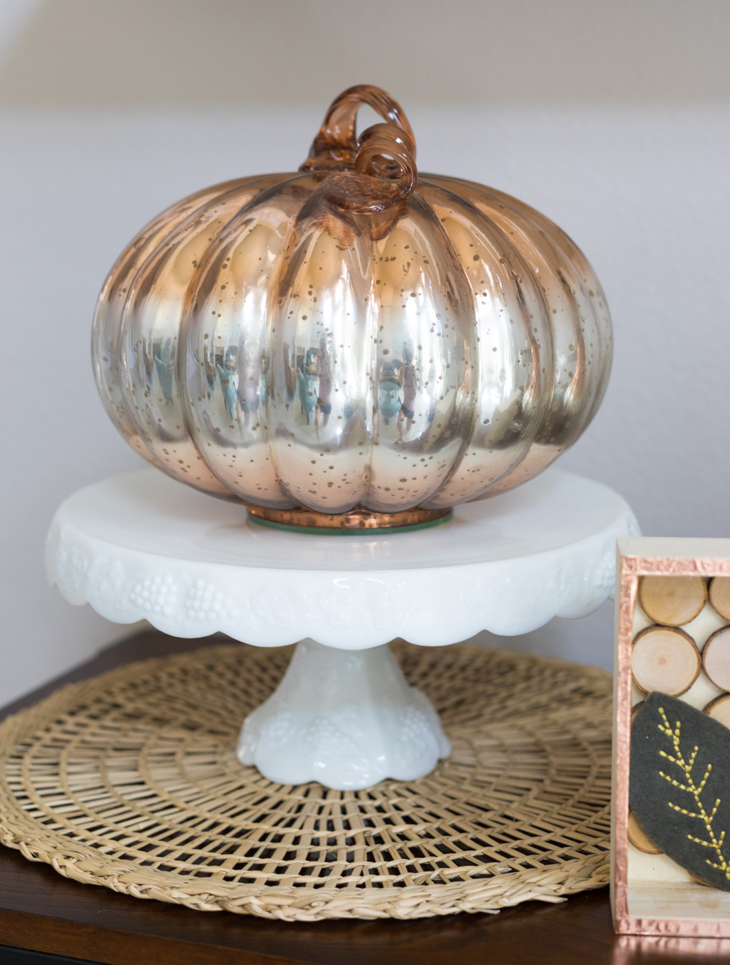 Metallic mercury glass pumpkin