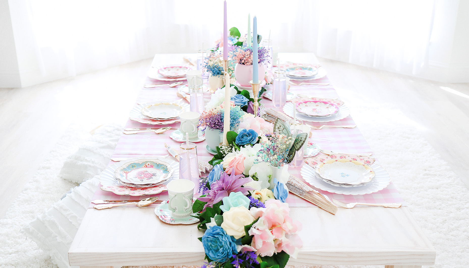 bridgerton inspired bridal shower tablescape