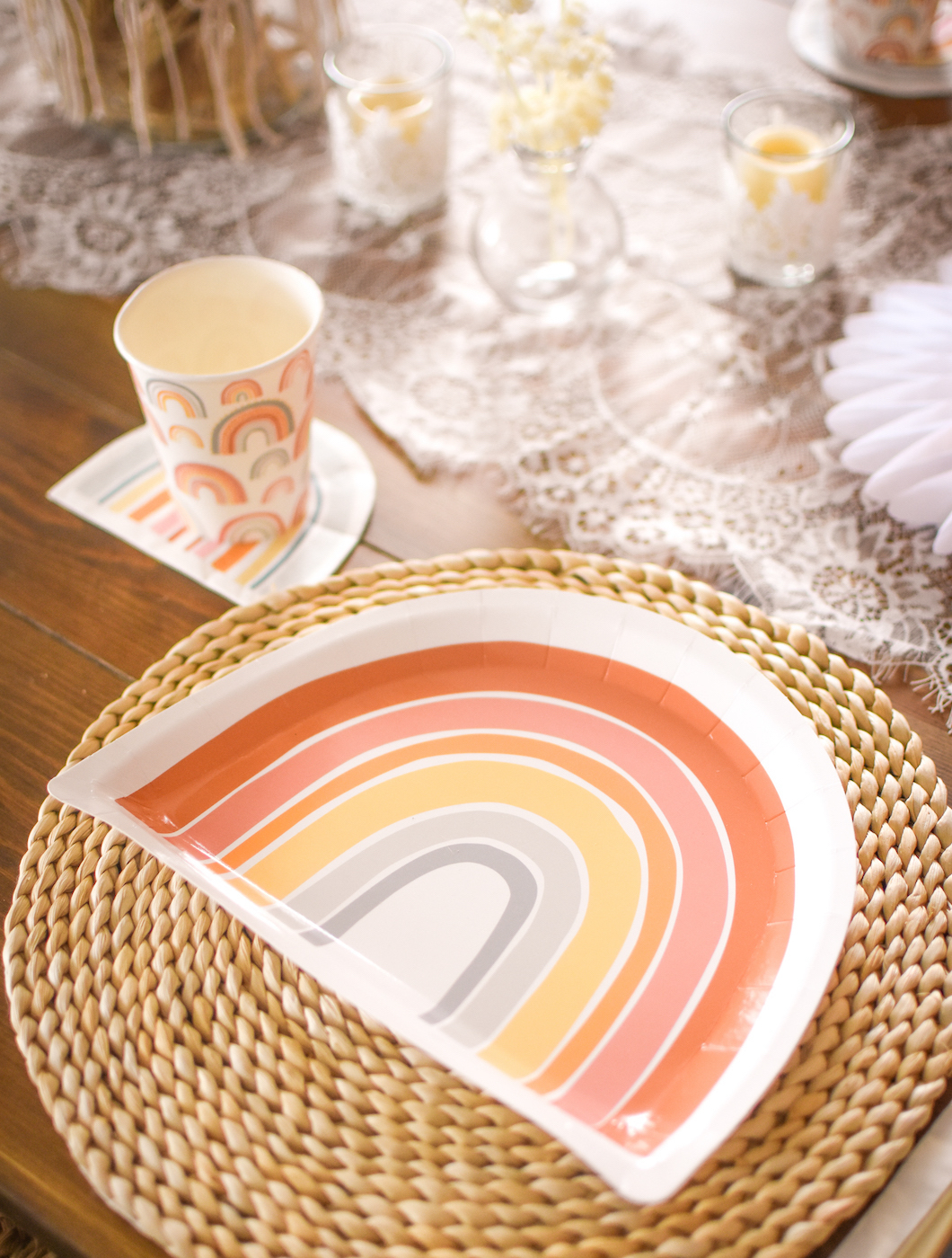 boho rainbow baby shower plate party ideas oriental trading company