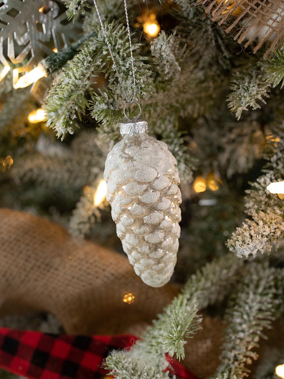 Happy Holidays - Frosted Pine Cones 12ct