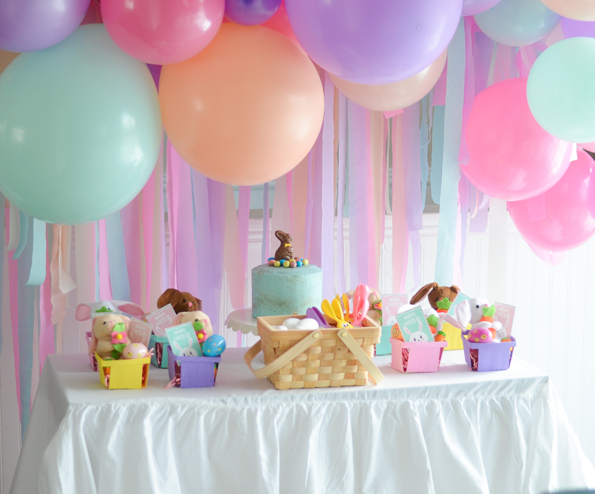 Easter Egg Dying Party Favor and Treat Table