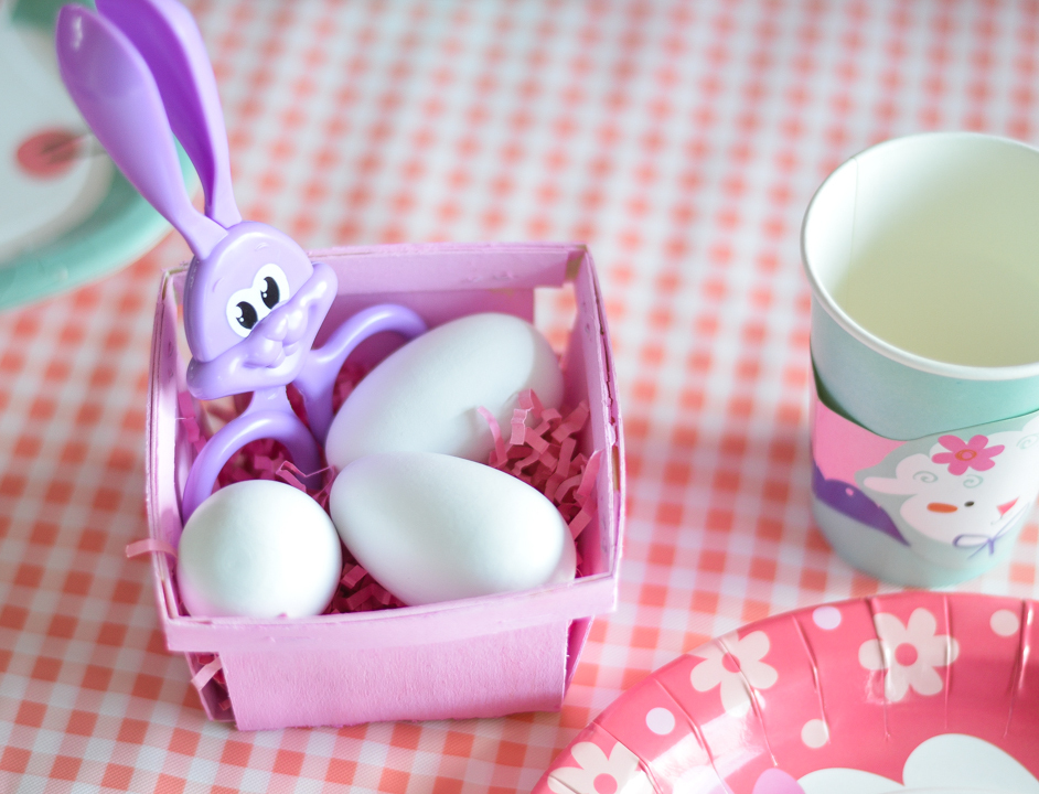 Easter basket filled with eggs