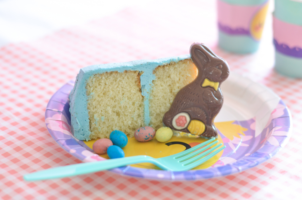 Easter cake with chocolate bunny