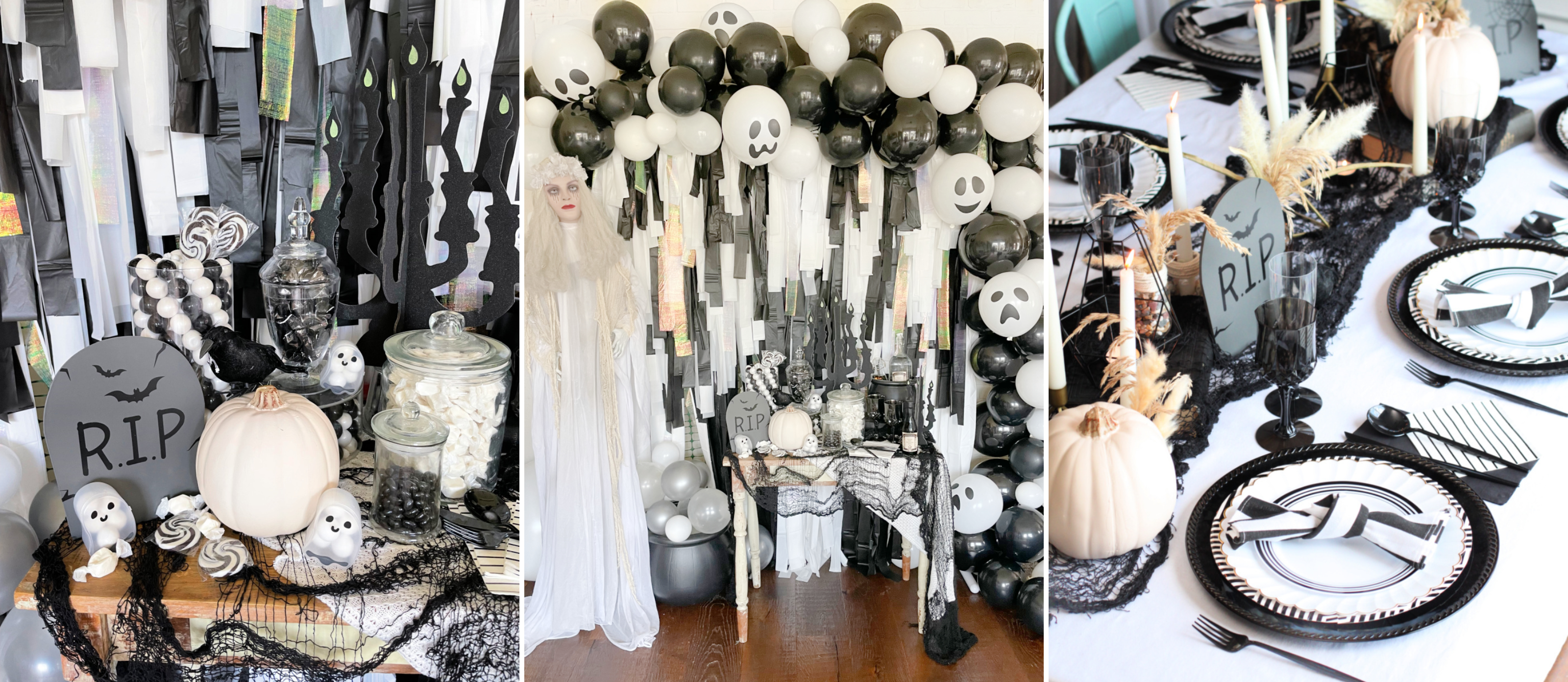 BOO Black and White Halloween Party - Soiree Event Design