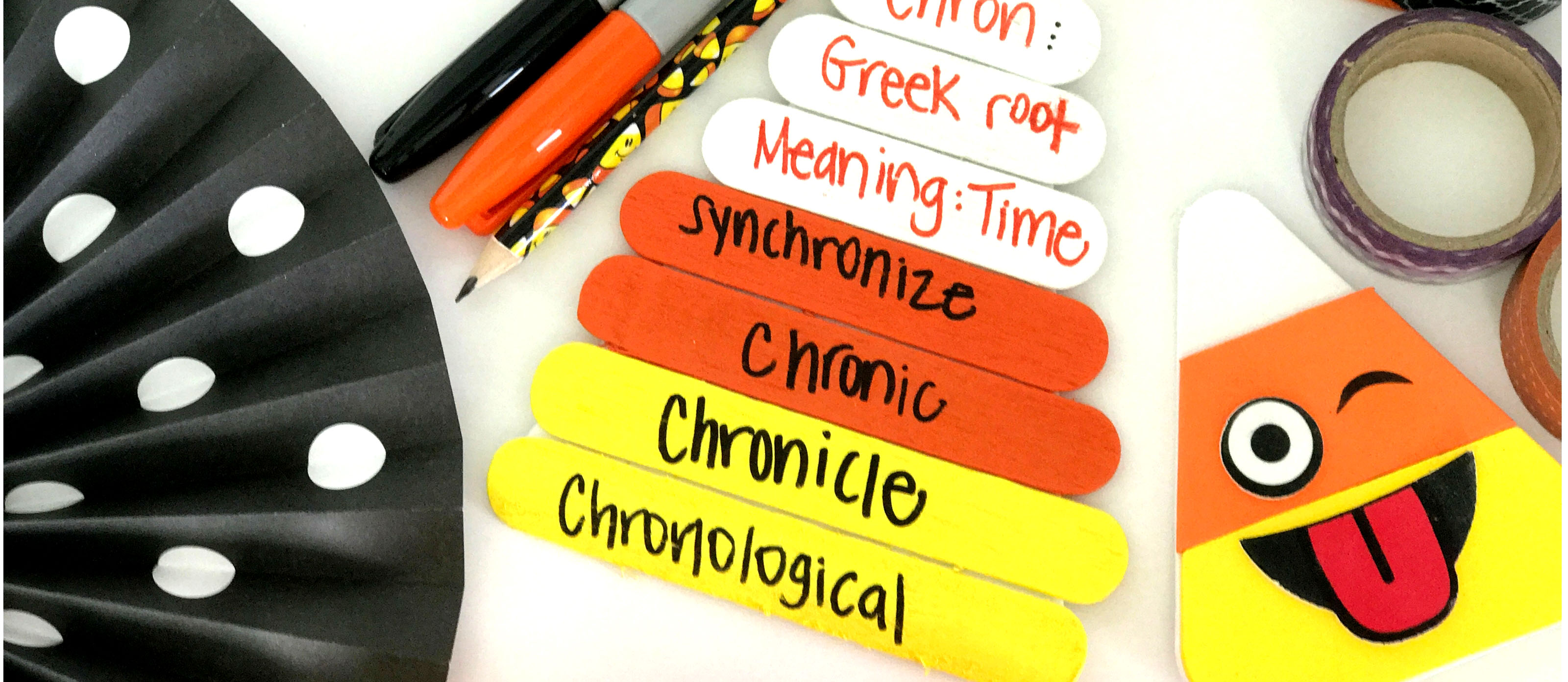 Root Word Candy Corn Craft and Bulletin Board