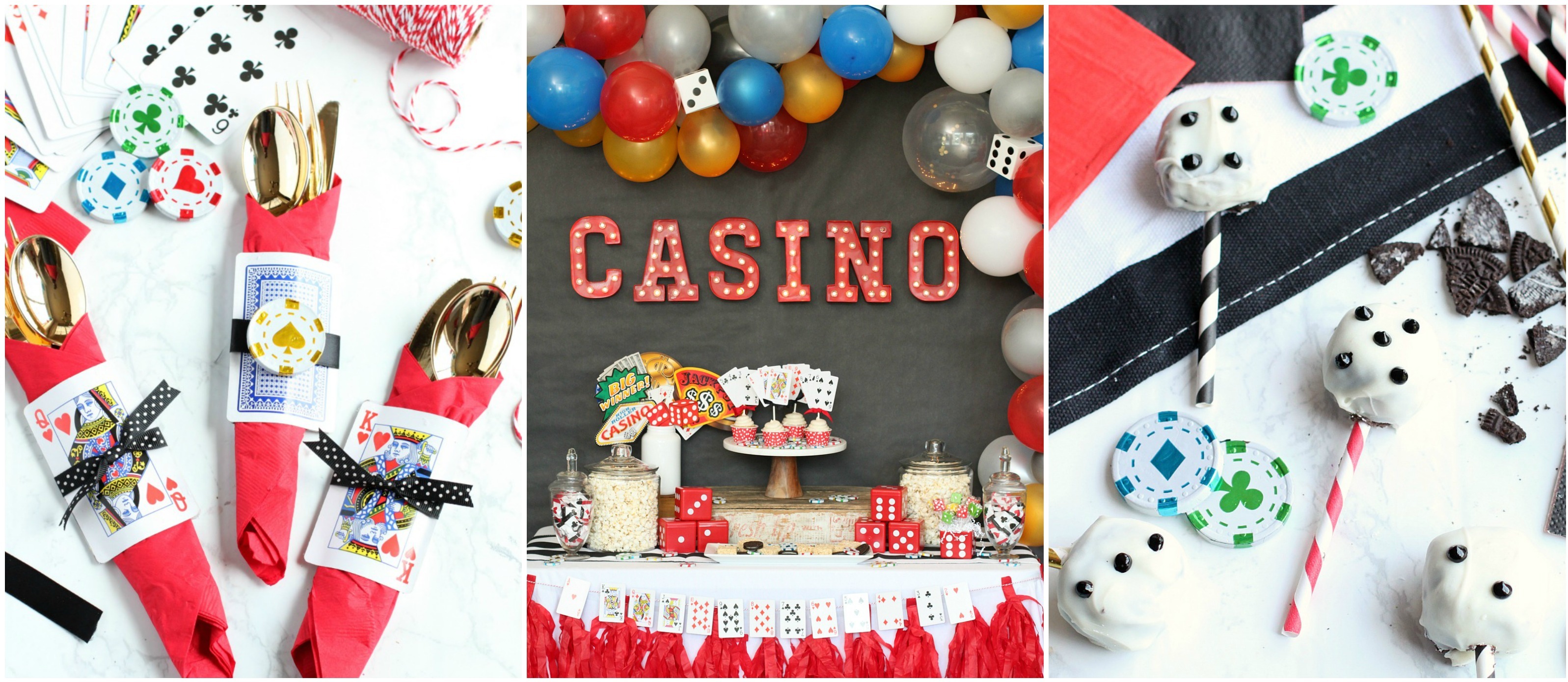 Casino Party Decoration Supplies Set: Casino Balloons,Black, Red,White  Latex Balloon with Casino Confetti for Casino Theme Party,Las Vegas Themed  Parties,Casino Night ,Poker Events 