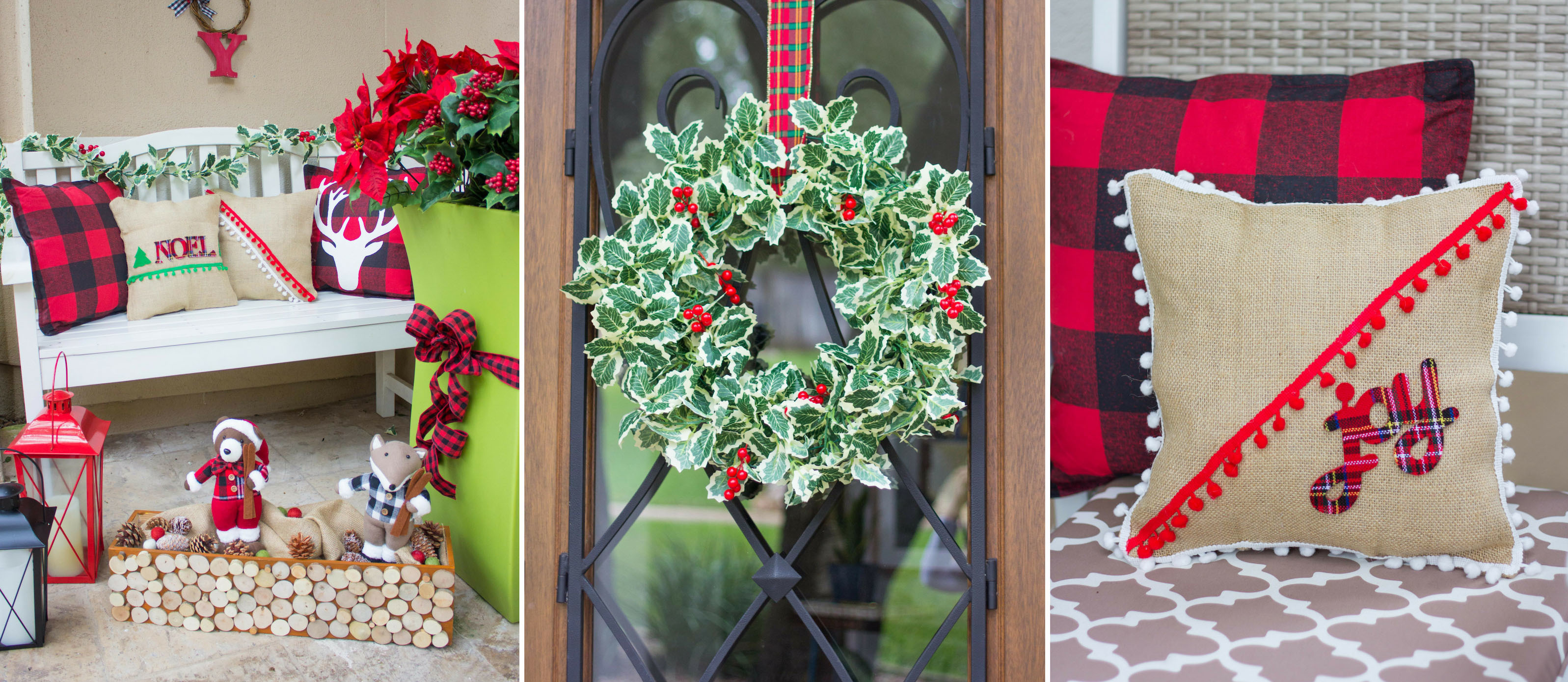 Pretty in Plaid Christmas Front Porch