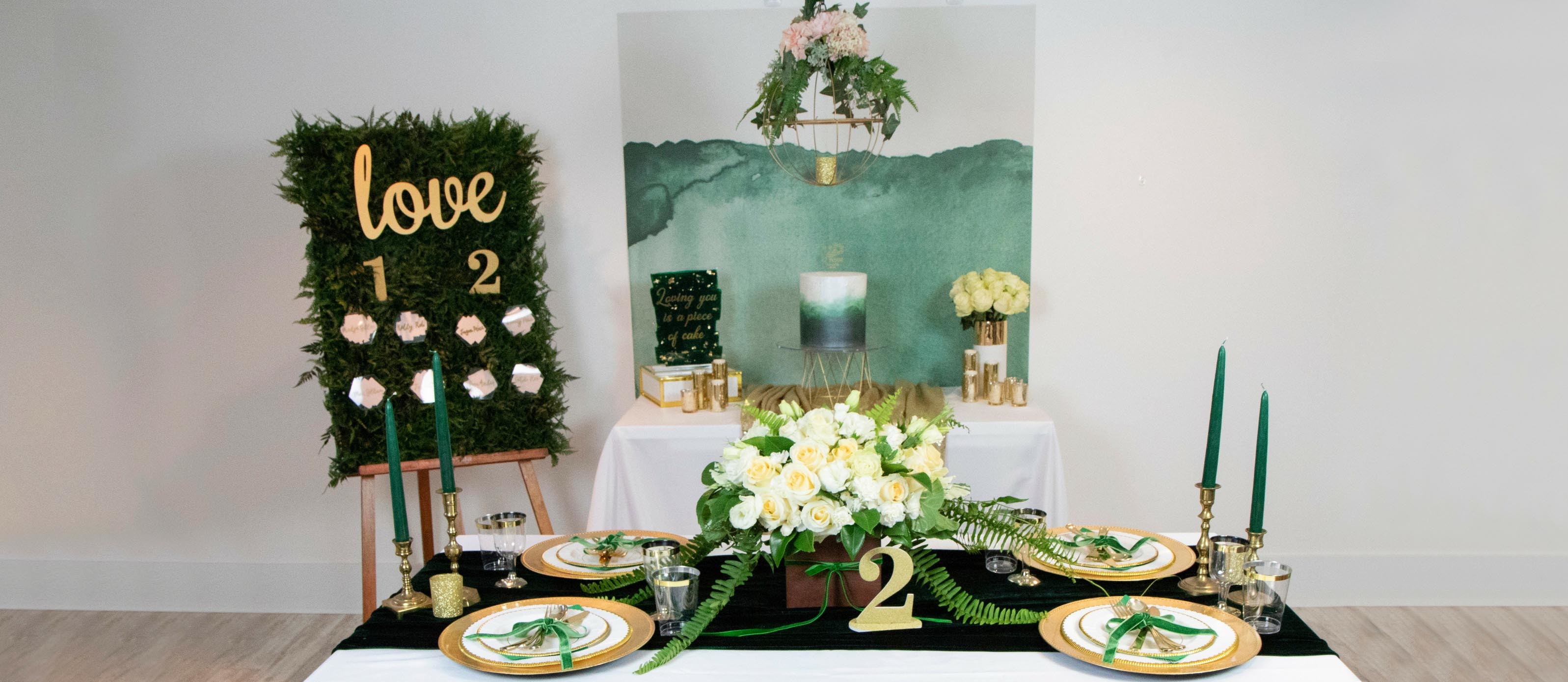 Forest Green Watercolor Wedding