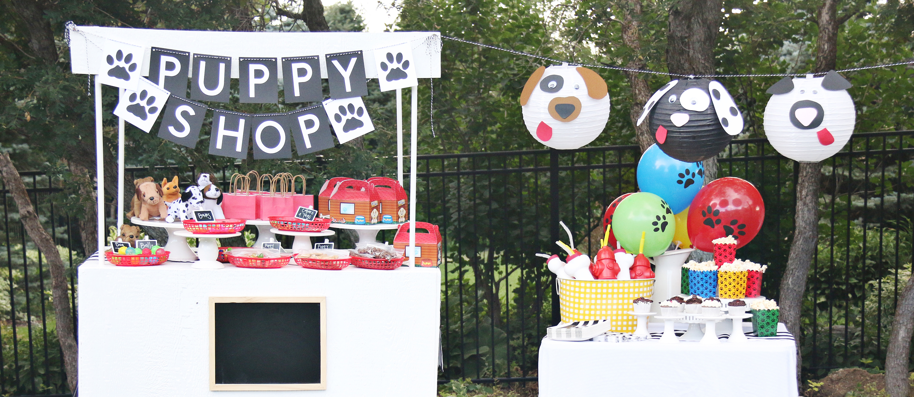 PUPPY PAWS Dog Love White Dessert Plate Birthday Party Supplies free shipping 