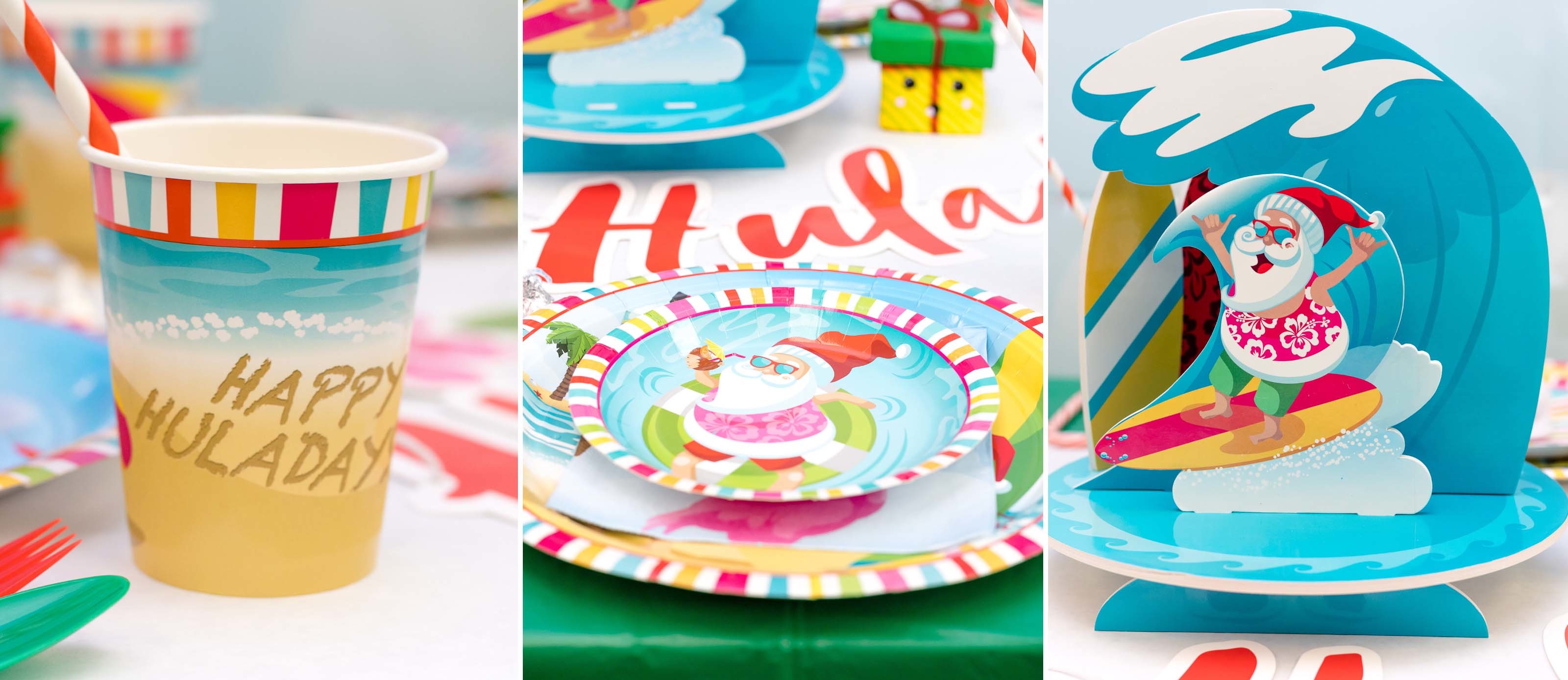 Surfing Santa's Happy Huladays Table