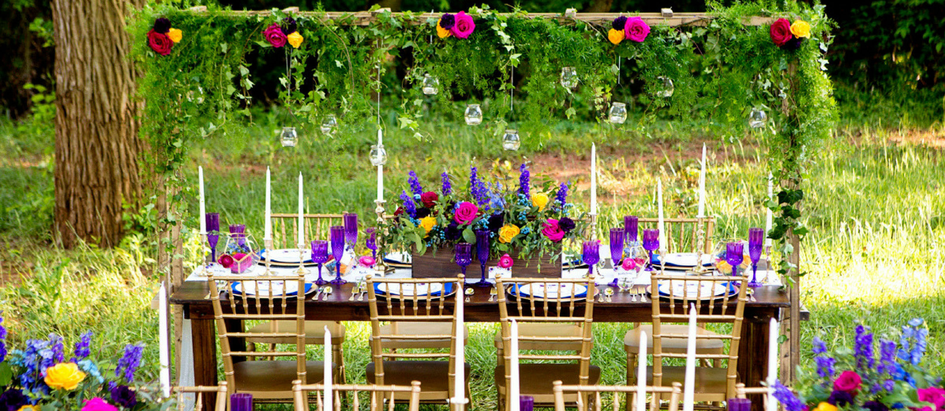 Jewel Toned Bride and Groom Wedding Table