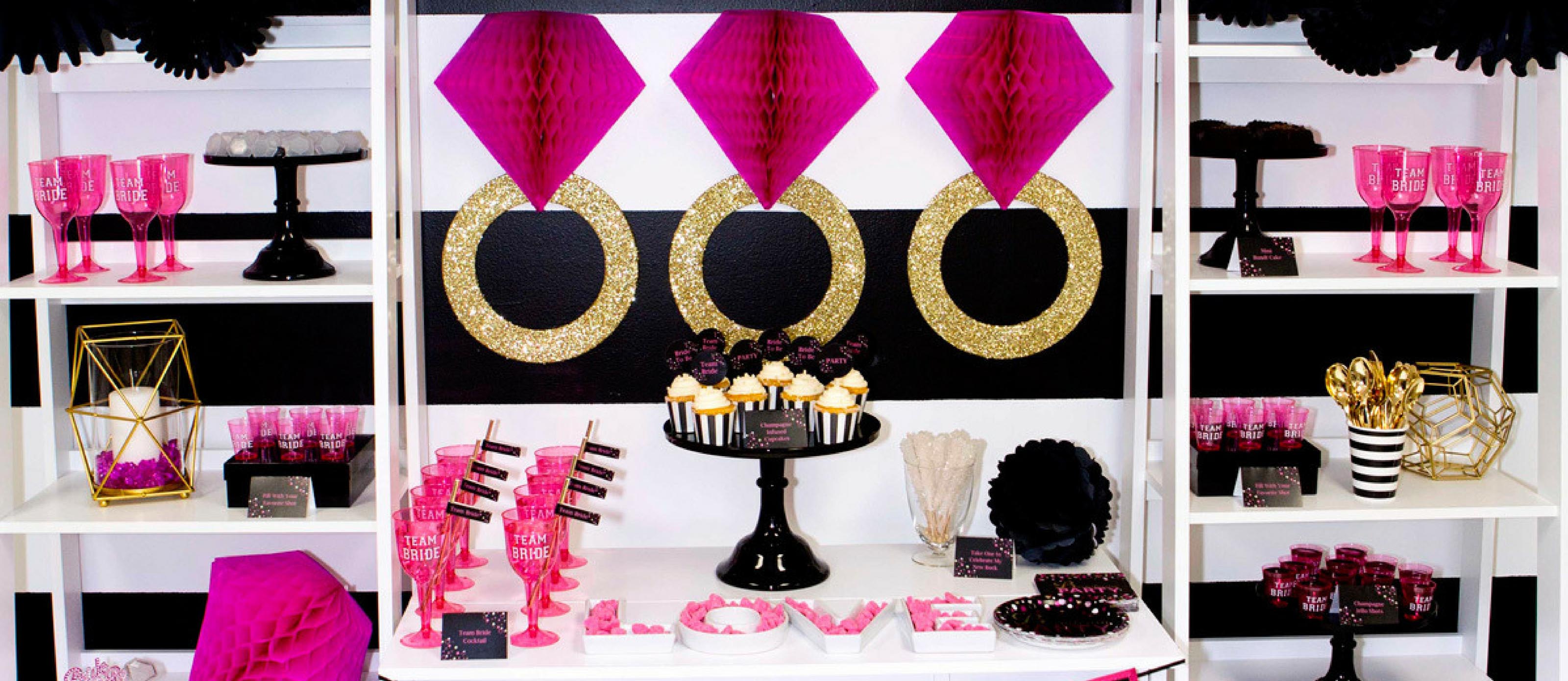 Kate Spade Inspired Party - Bachelorette Party Ideas - Black Pink Gold |  Fun365