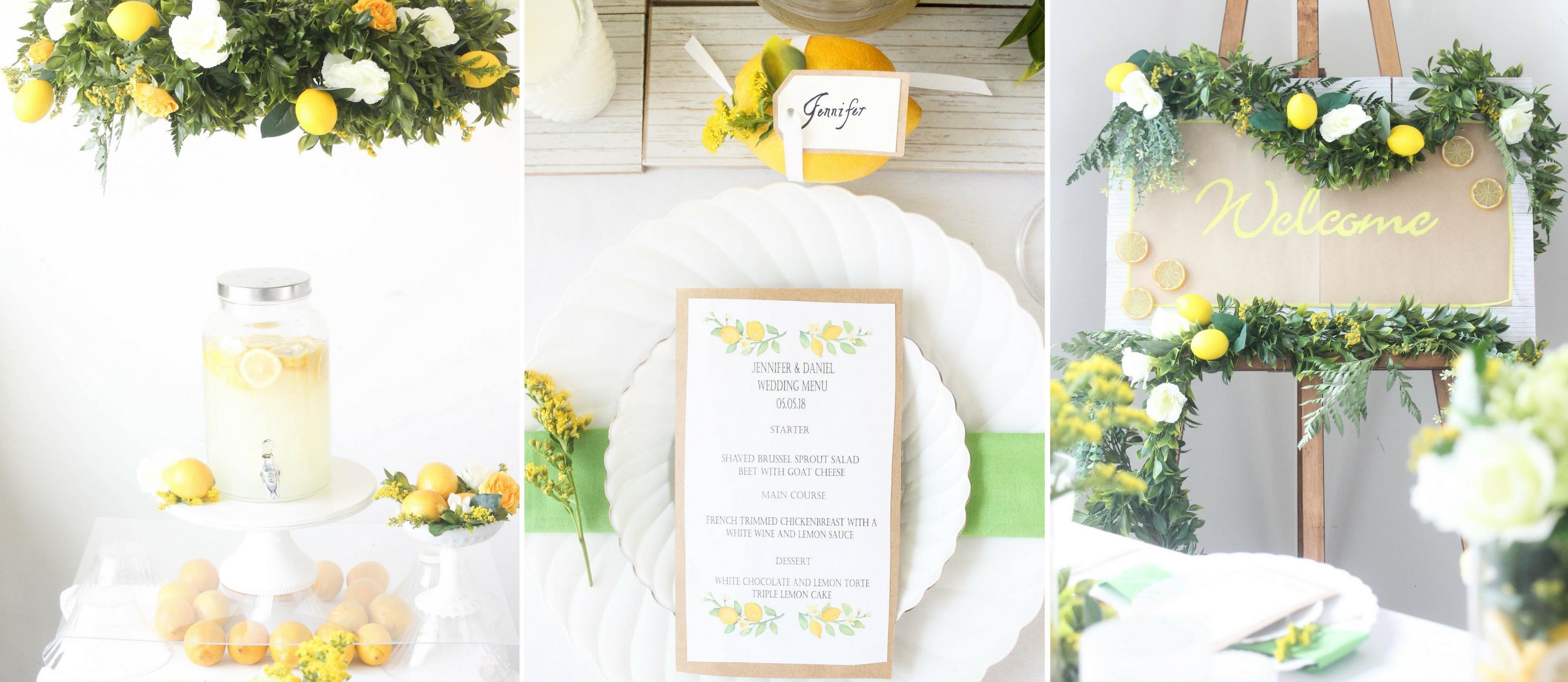 Lemon Greenery Bridal Shower Wedding Wrapping Paper