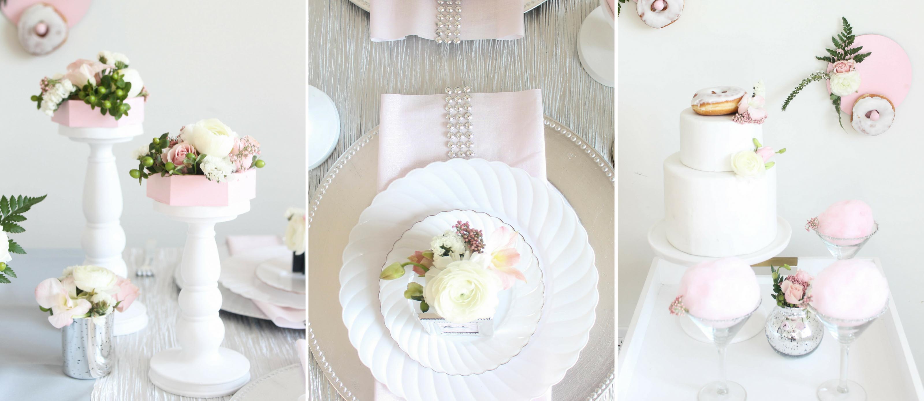 Pink and Gray Modern Wedding Table Ideas