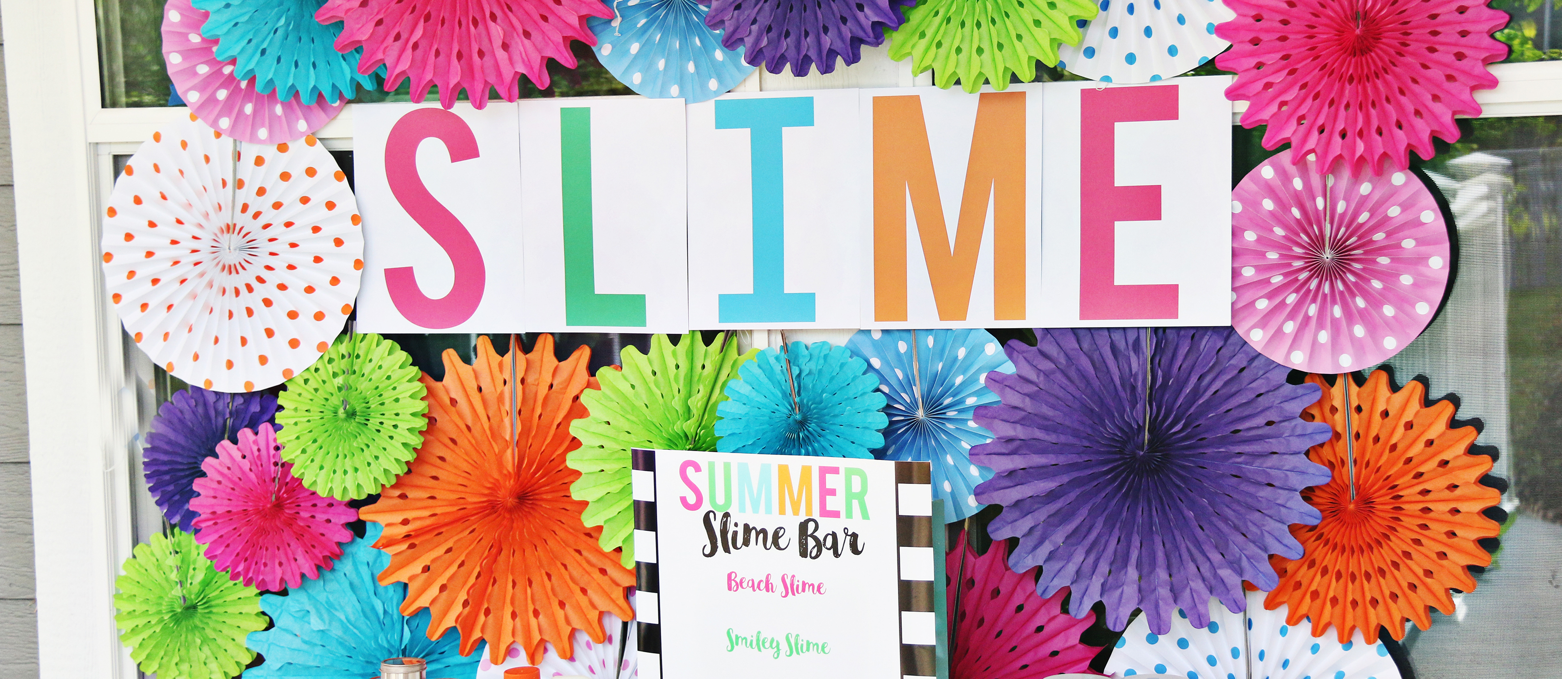 Slime Birthday Banner, Slime Party Decorations, Slime Happy