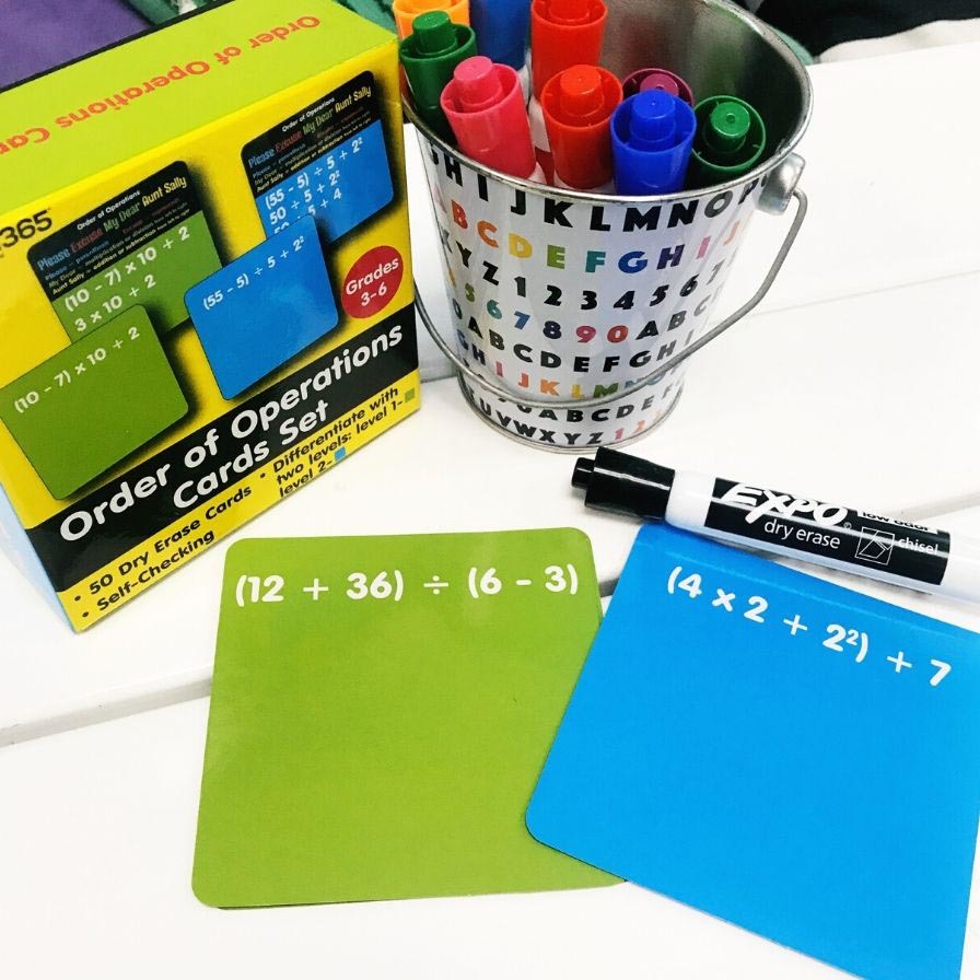 Dry Erase Order of Operations Card Set Oriental Trading