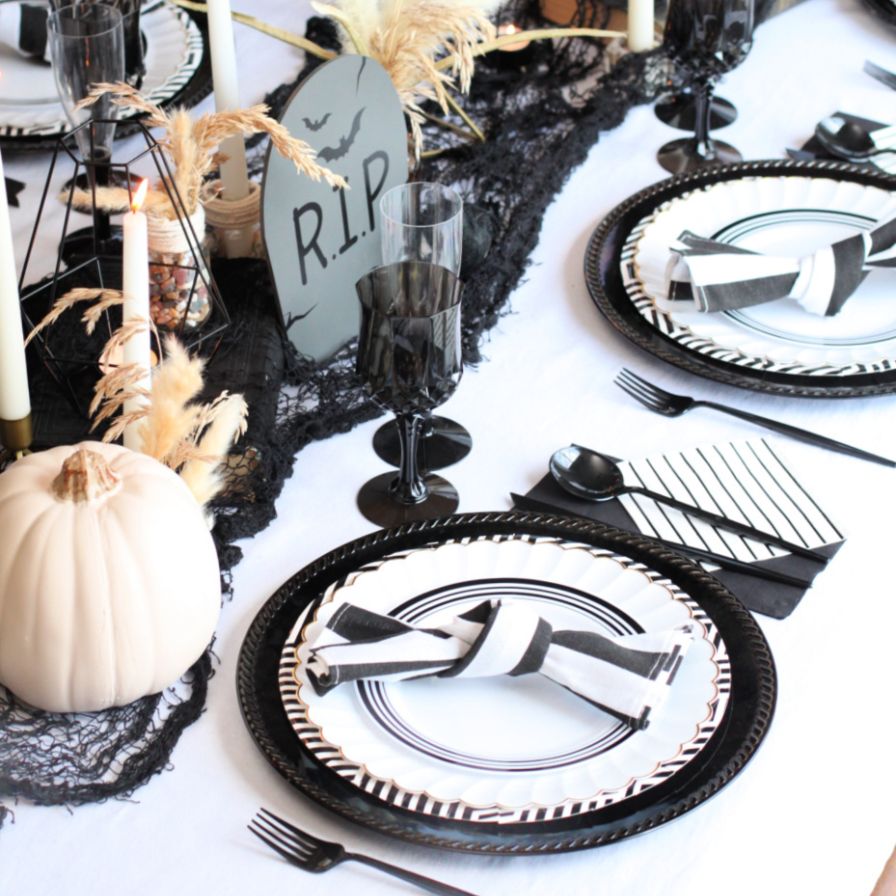 Black and White Ghouls Halloween Party